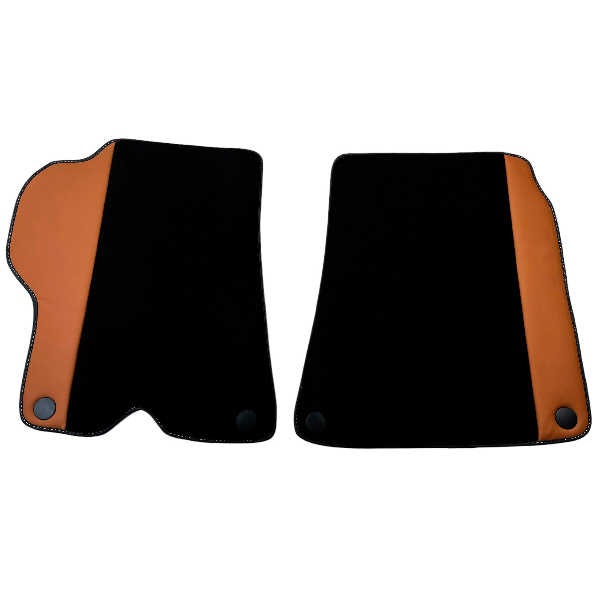 Black Car Mats for Ferrari California (2008-2014) with Cuoio Nappa Leather