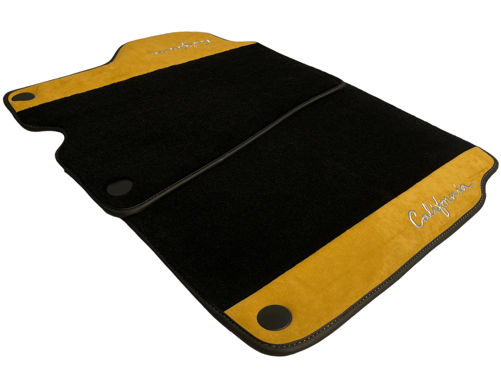 Black Floor Mats For Ferrari California 2008-2014 With Tan Alcantara - Scuderia