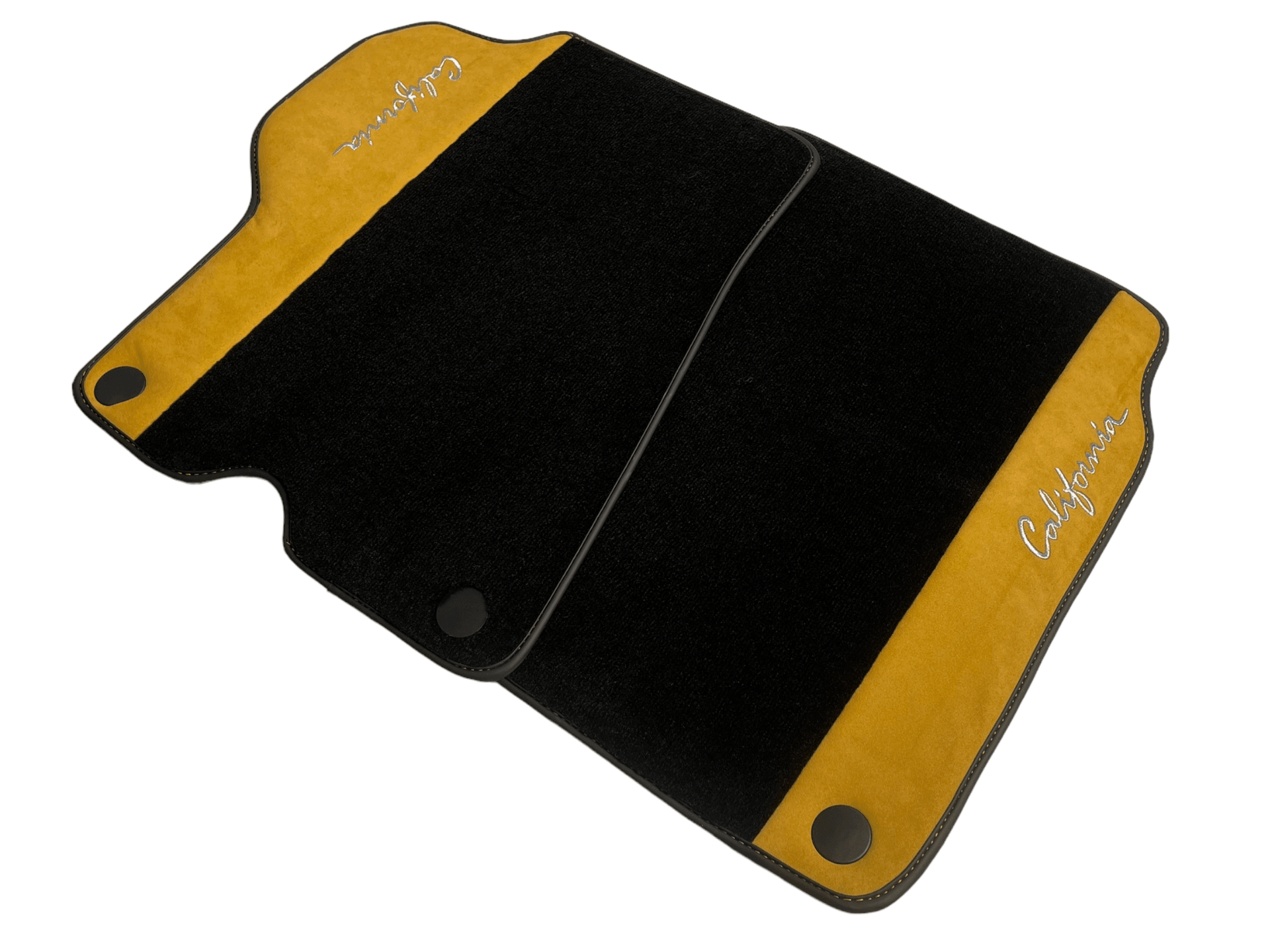 Black Floor Mats For Ferrari California 2008-2014 With Tan Alcantara - Scuderia