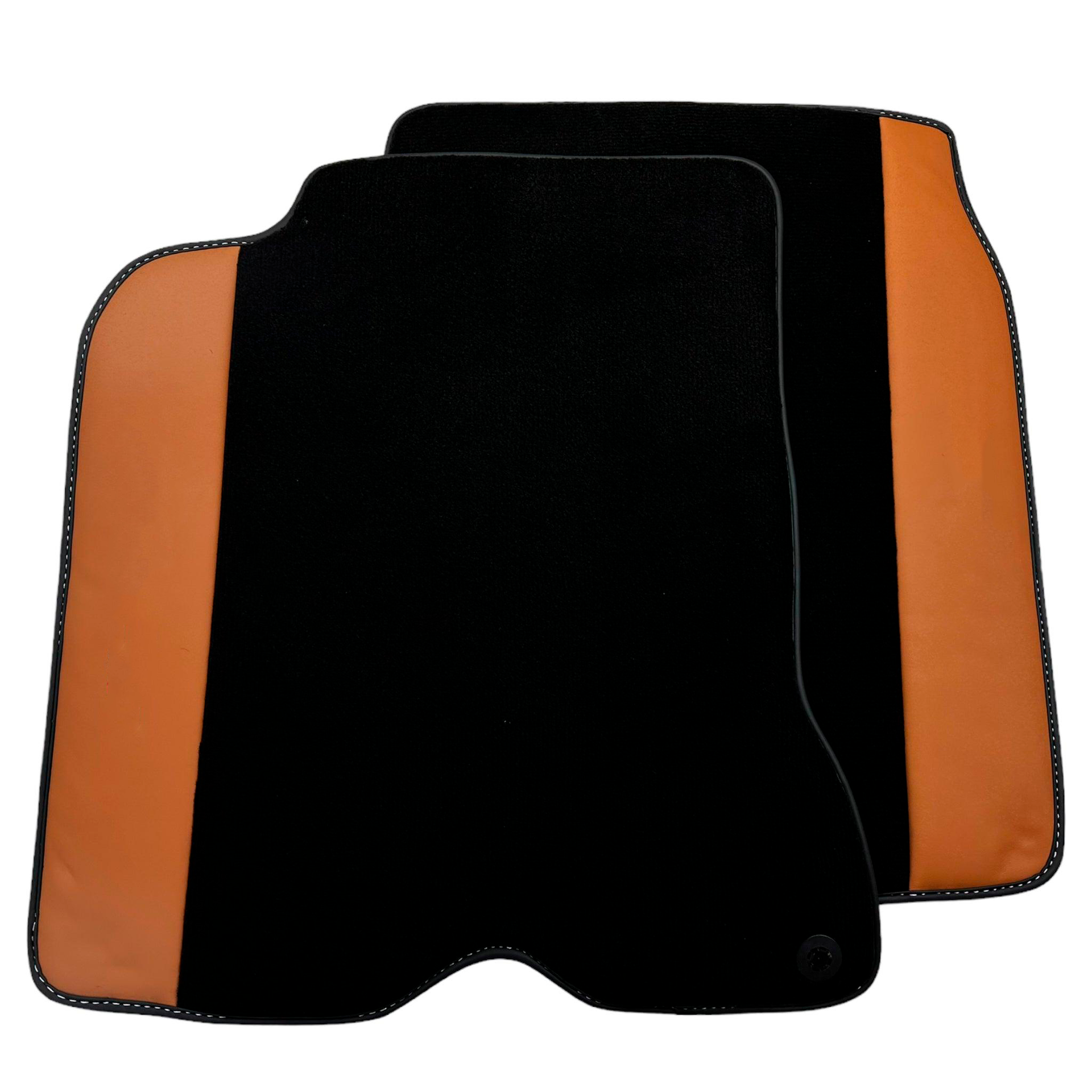 Svarte bilmatter for Ferrari California T (2015-2018) med Cuoio Nappa-skinn