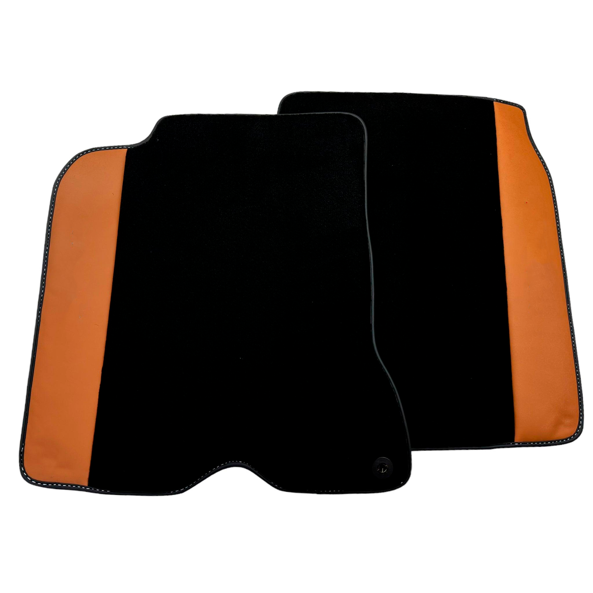 Svarte bilmatter for Ferrari California T (2015-2018) med Cuoio Nappa-skinn