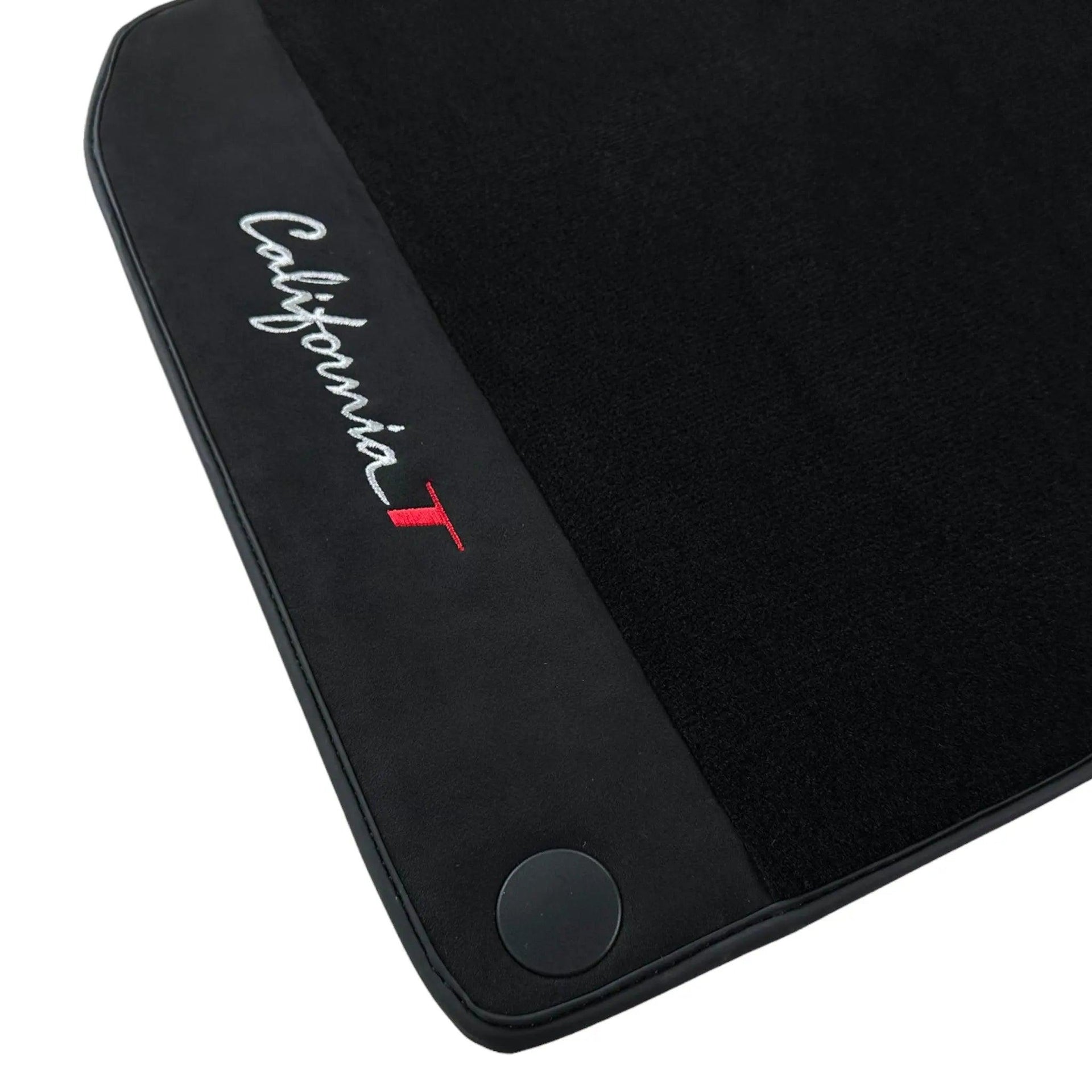 Black Floor Mats For Ferrari California T 20152018 with Black Alcantara Leather - Scuderia