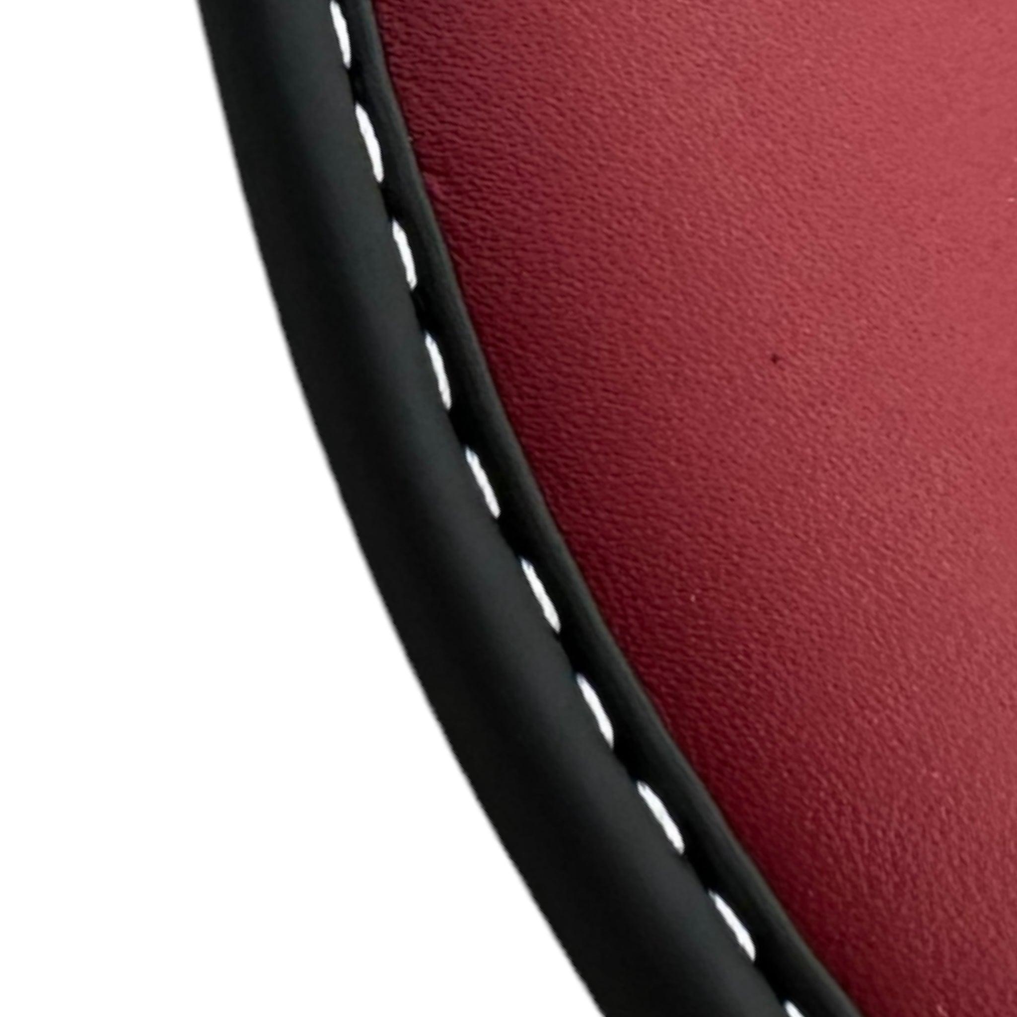 Black Floor Mats for Ferrari California T (2015–2018) with Bordeaux Nappa Leather