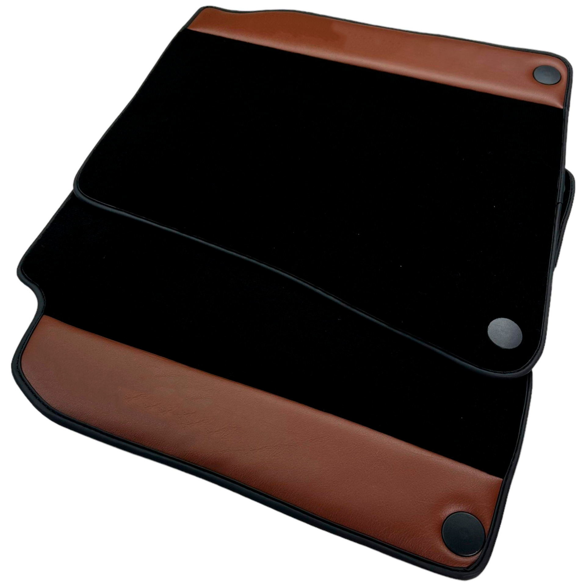 Black Car Mats For Ferrari California T 2015–2018 with Brown Leather