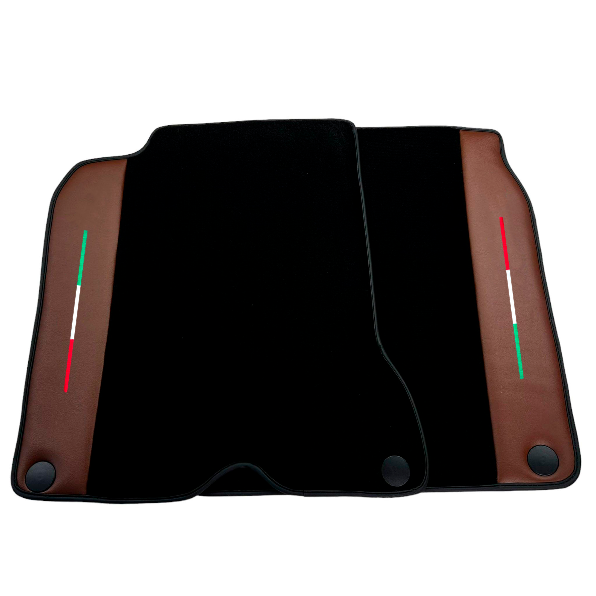 Black Car Mats For Ferrari California T 2015–2018 with Brown Leather