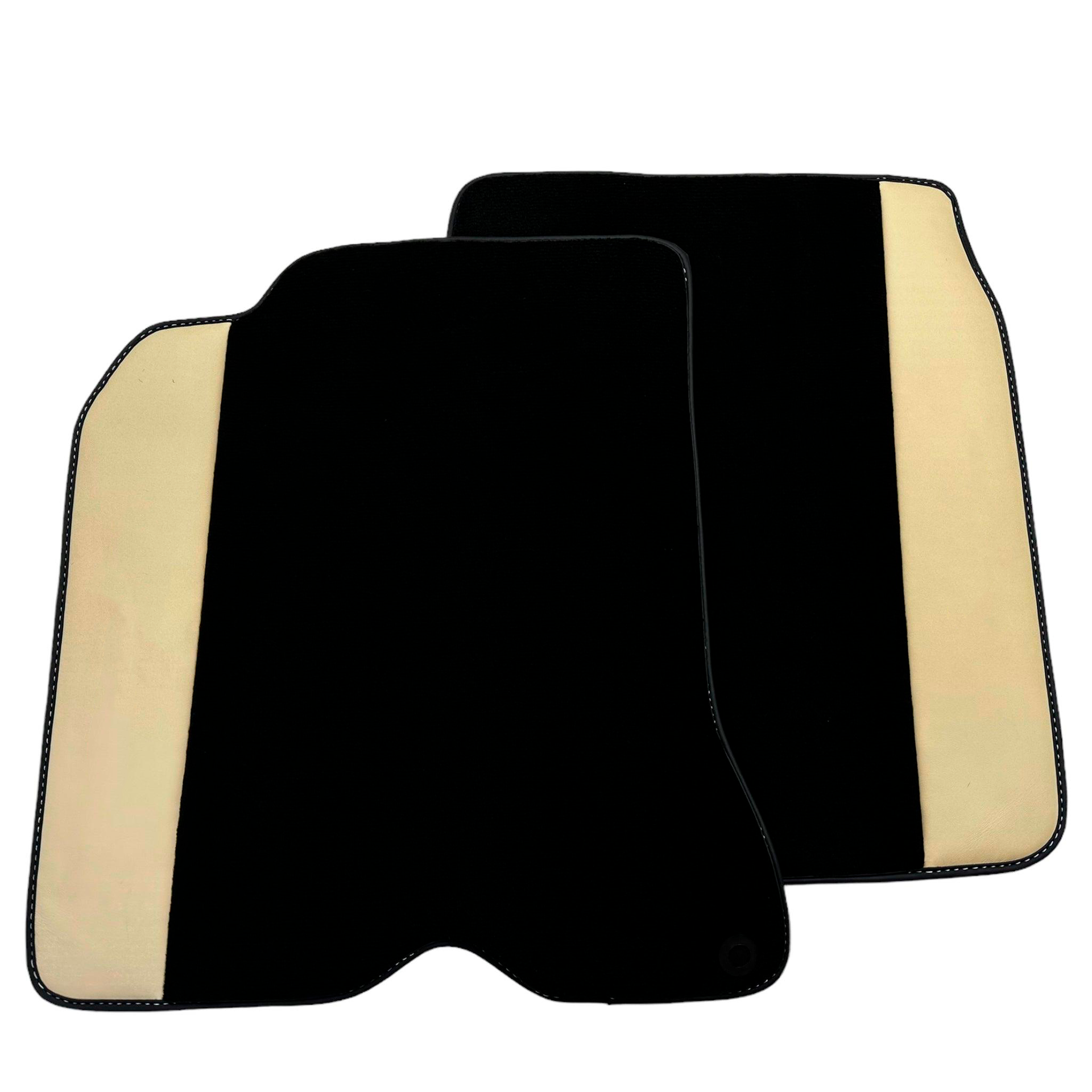 Black Car Mats for Ferrari California T (2015–2018) Crema Nappa Leather