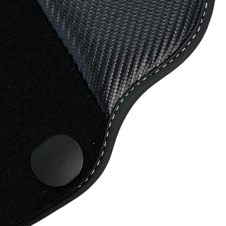 Black Floor Mats for Ferrari F12 Berlinetta (2012-2022) with Carbon Leather