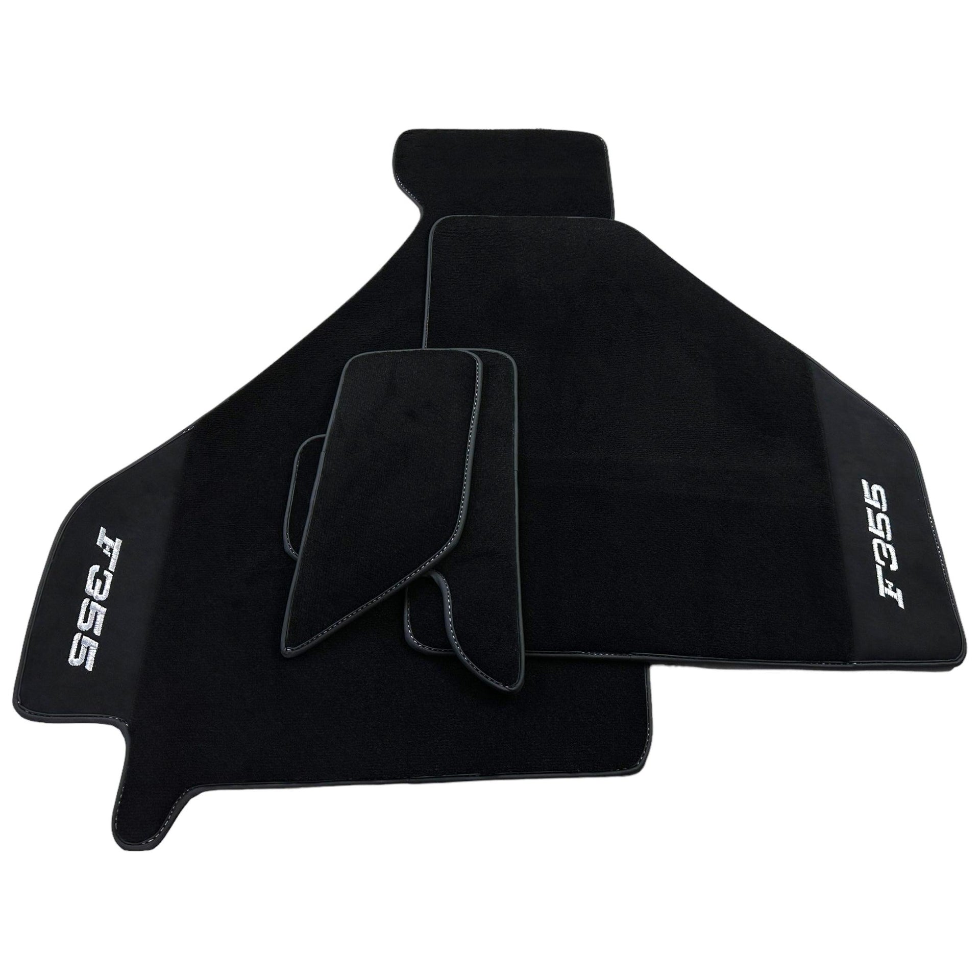 Black Floor Mats For Ferrari F355 1994-1999 With Alcantara Leather - Scuderia