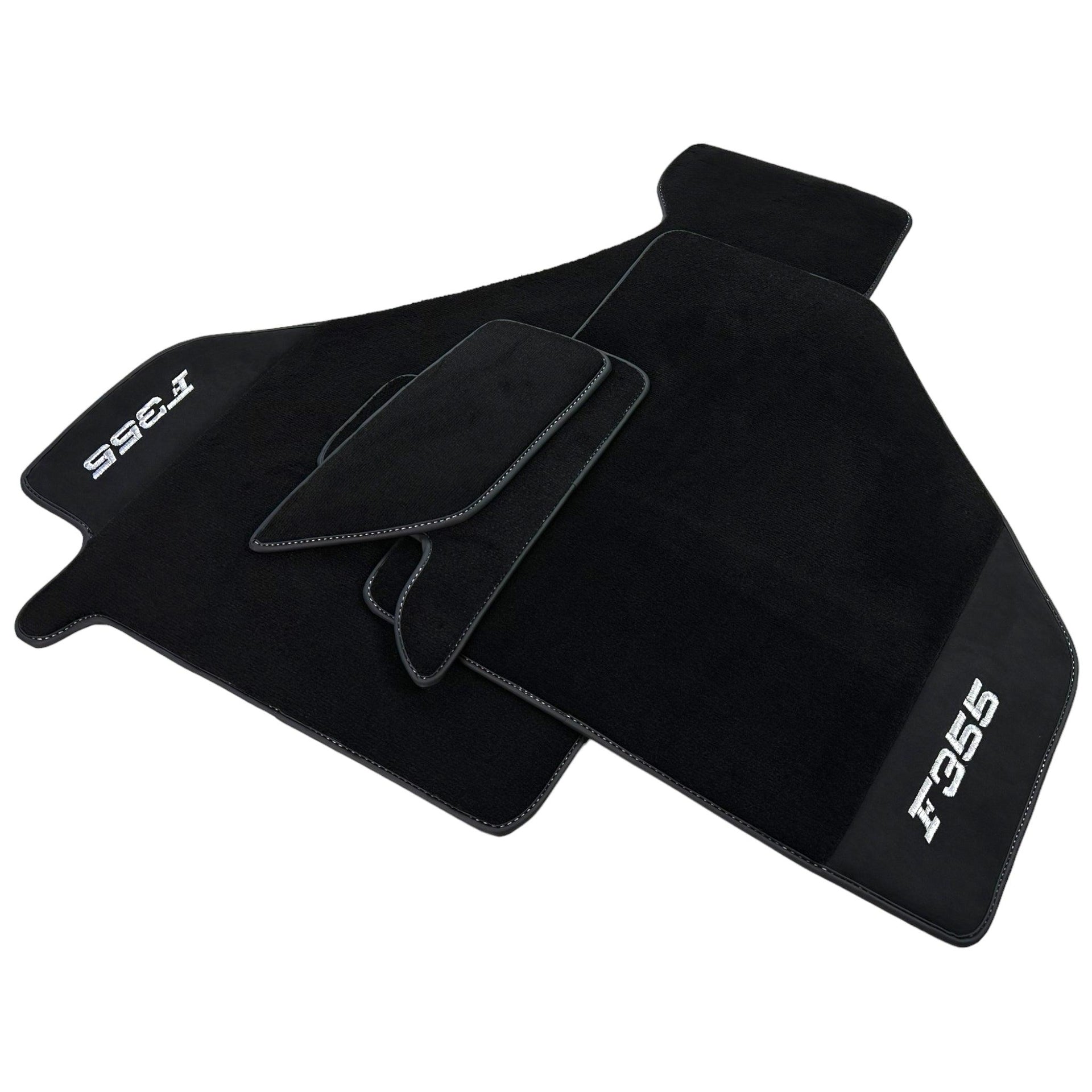 Black Floor Mats For Ferrari F355 1994-1999 With Alcantara Leather - Scuderia