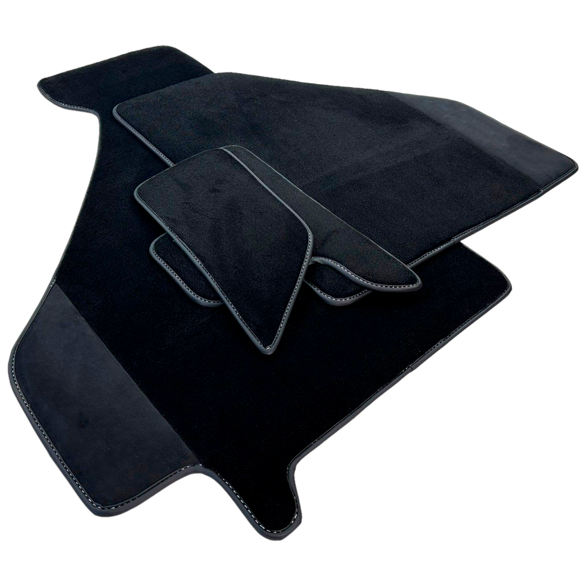 Black Car Mats For Ferrari F355 1994-1999 With Alcantara Leather