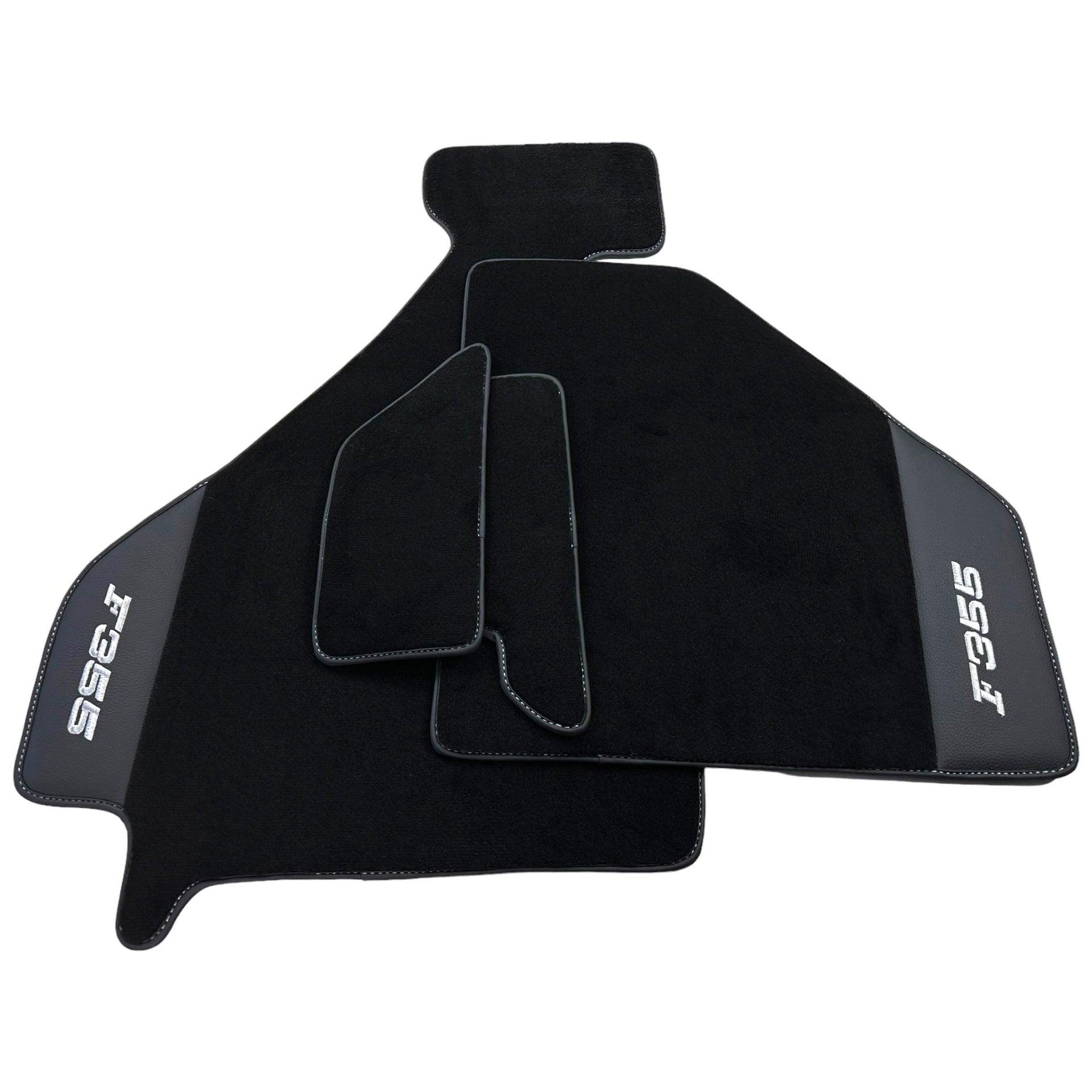 Black Floor Mats For Ferrari F355 1994-1999 With Leather - Scuderia