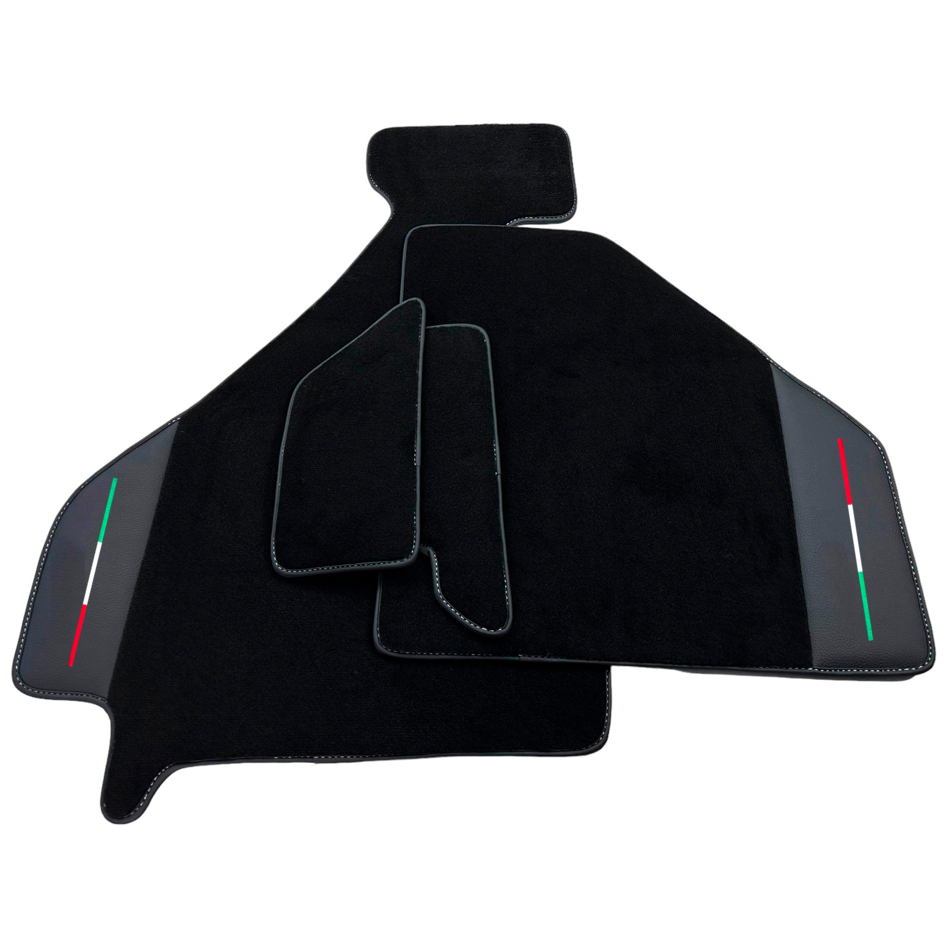 Black Car Mats For Ferrari F355 1994-1999 With Leather