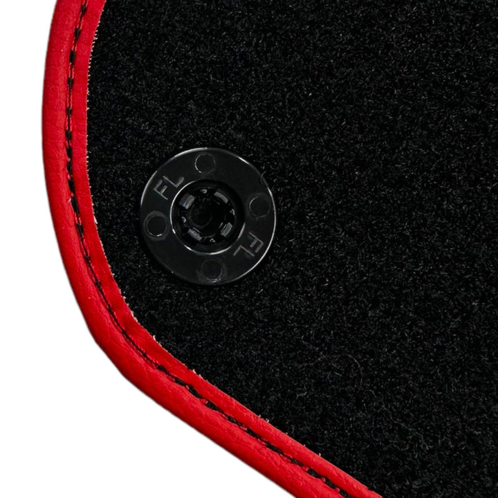 Black Floor Mats For Ferrari GTC4 Lusso (2016-2023) Italian Edition with Red Trim