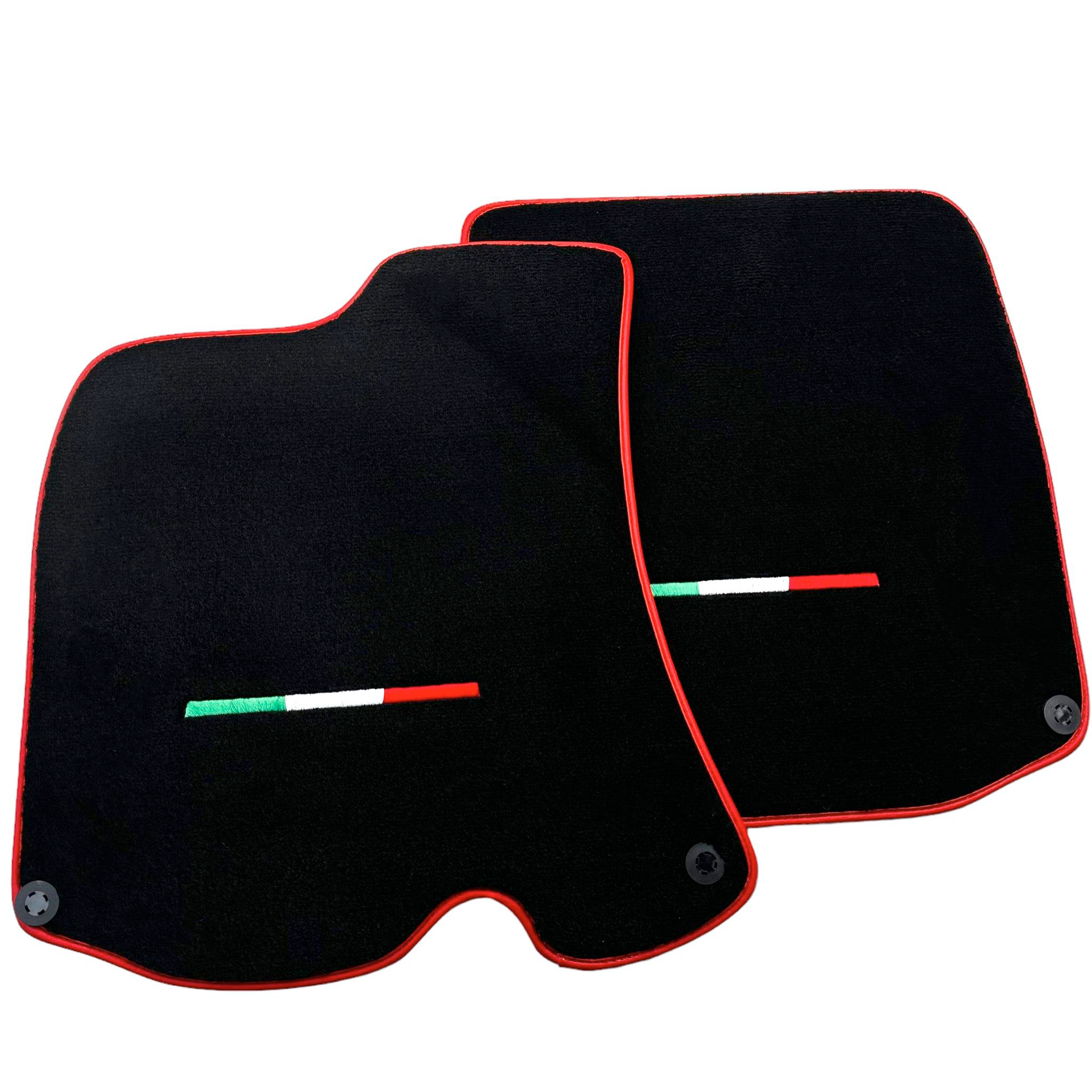 Black Car Mats for Ferrari Portofino (2018-2023) Italian Edition with Red Trim