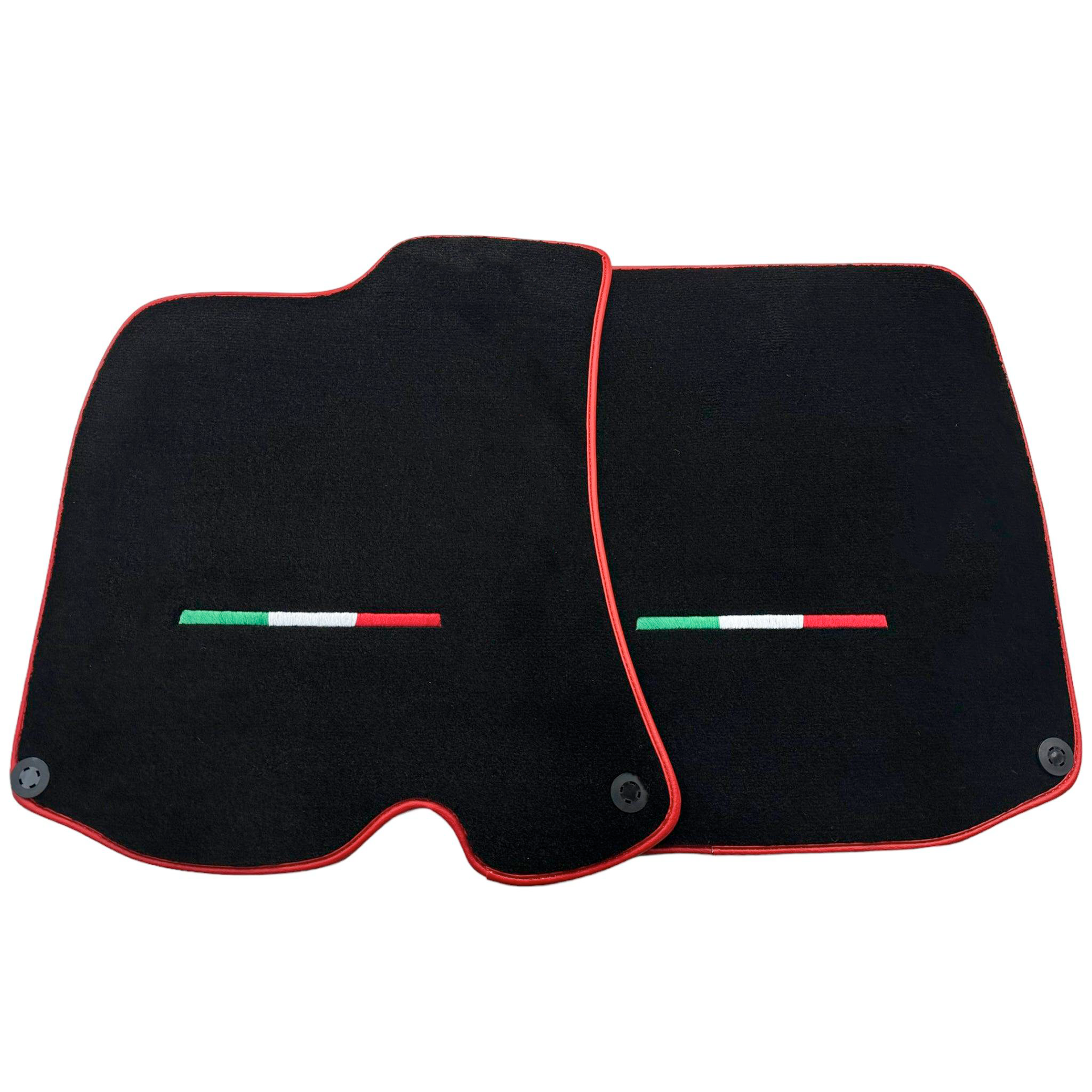 Black Car Mats for Ferrari Portofino (2018-2023) Italian Edition with Red Trim