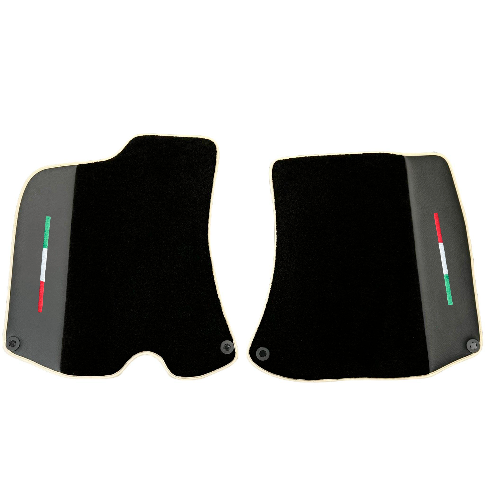 Black Car Mats For Ferrari Portofino (2018-2023) With Leather and Beige Trim