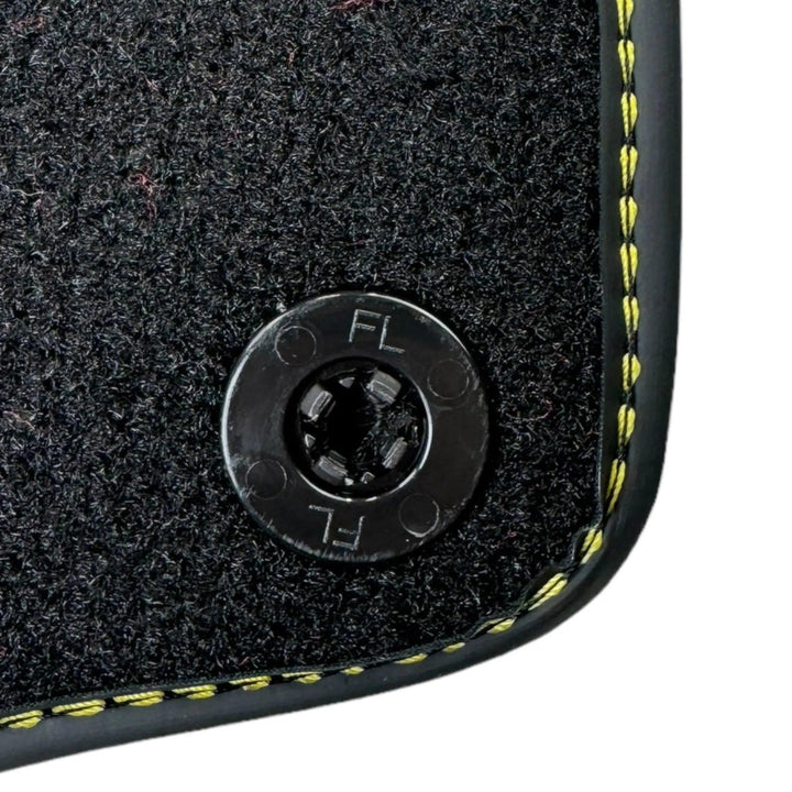 Black Floor Mats for Ferrari Portofino (2018-2023) with Leather