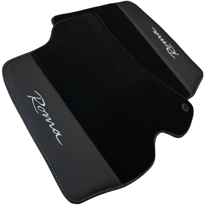 Black Floor Mats for Ferrari Roma (2021-2024) with Leather