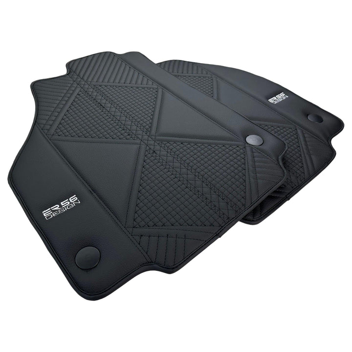 Black Leather Floor Mats For Ferrari 458 Speciale (2012-2015) ER56 Design