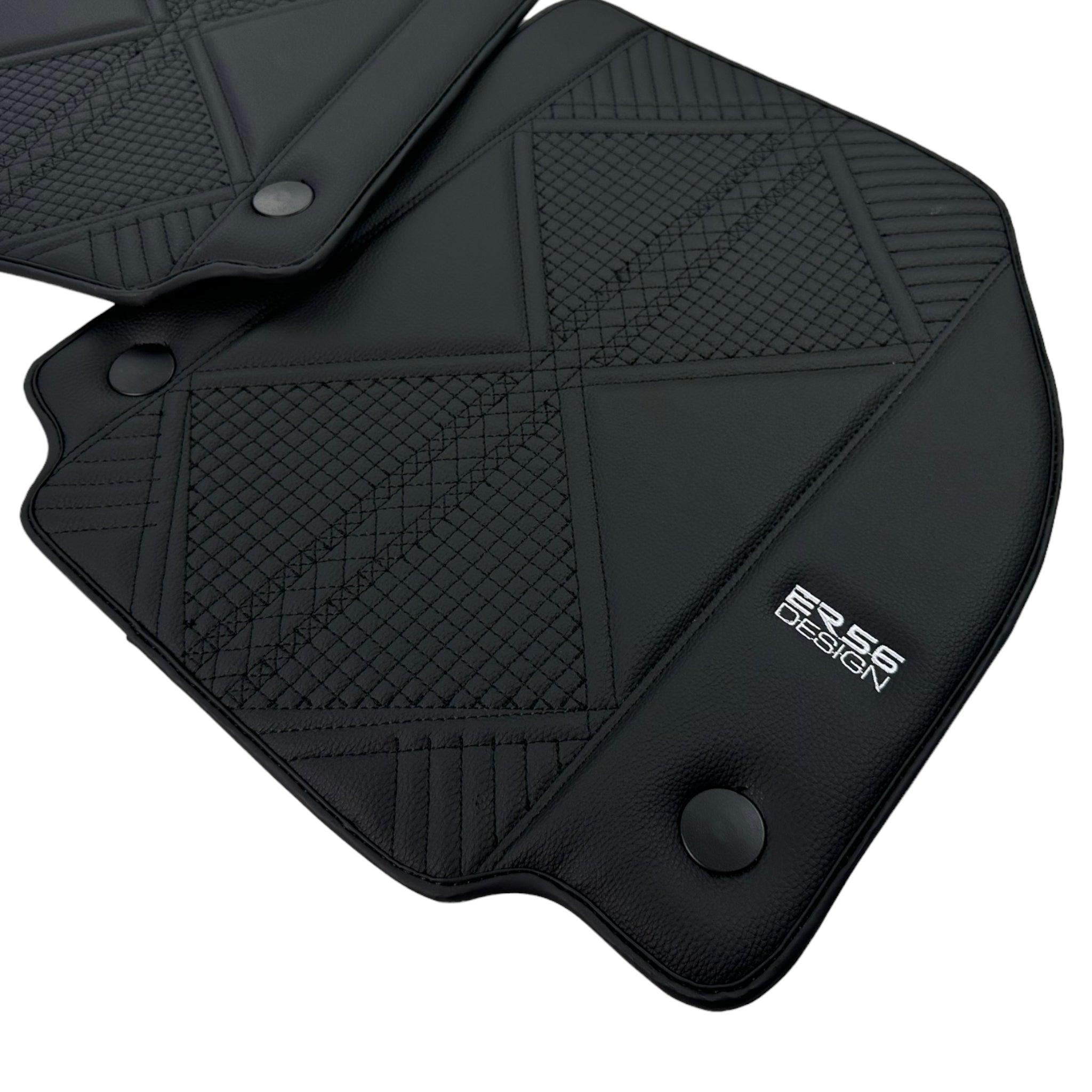 Black Leather Floor Mats For Ferrari 458 Speciale (2012-2015) ER56 Design