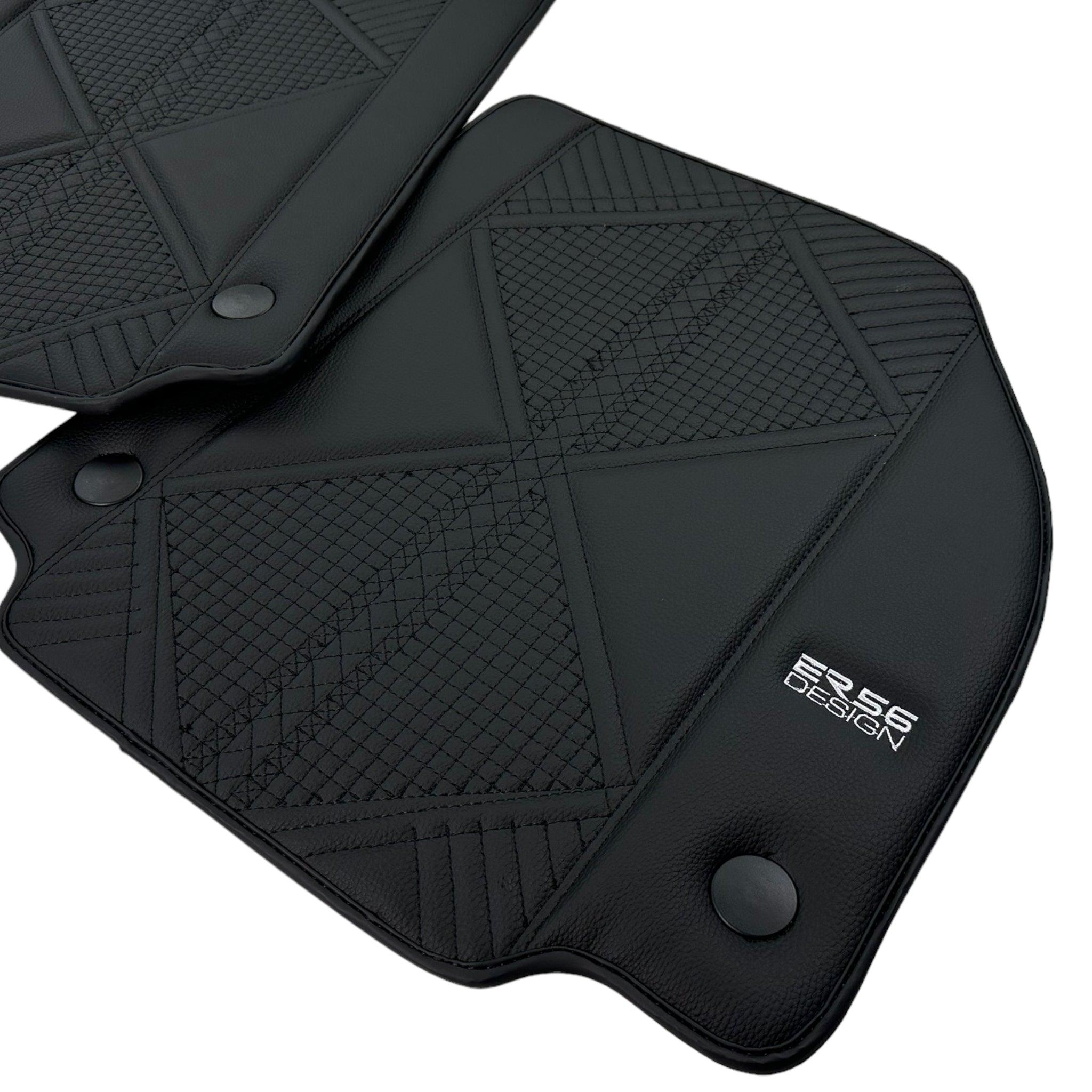 Black Leather Floor Mats For Ferrari 458 Speciale (2012-2015) ER56 Design