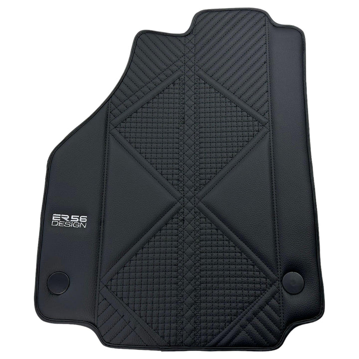 Black Leather Floor Mats For Ferrari 458 Speciale (2012-2015) ER56 Design