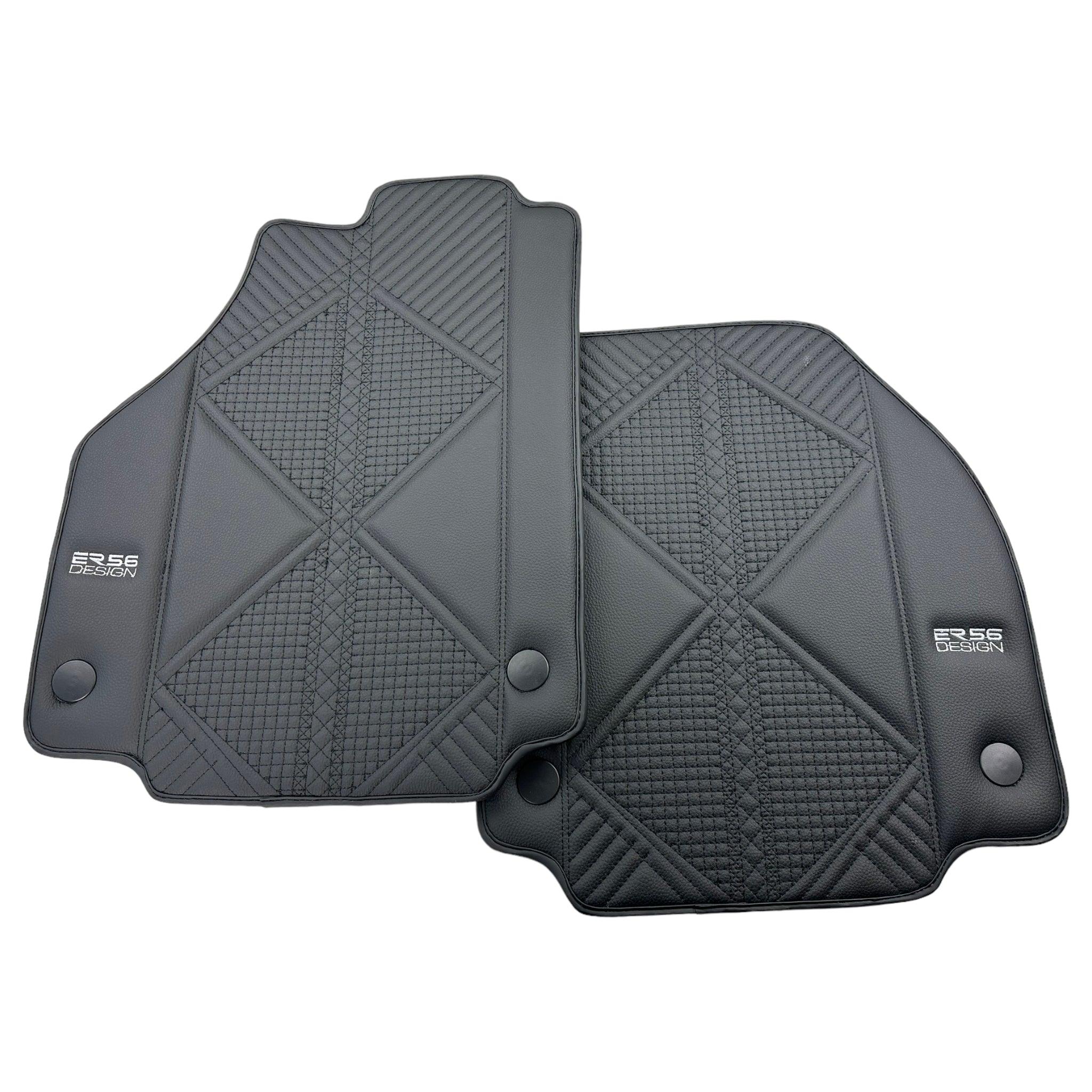 Black Leather Floor Mats For Ferrari 458 Speciale (2012-2015) ER56 Design