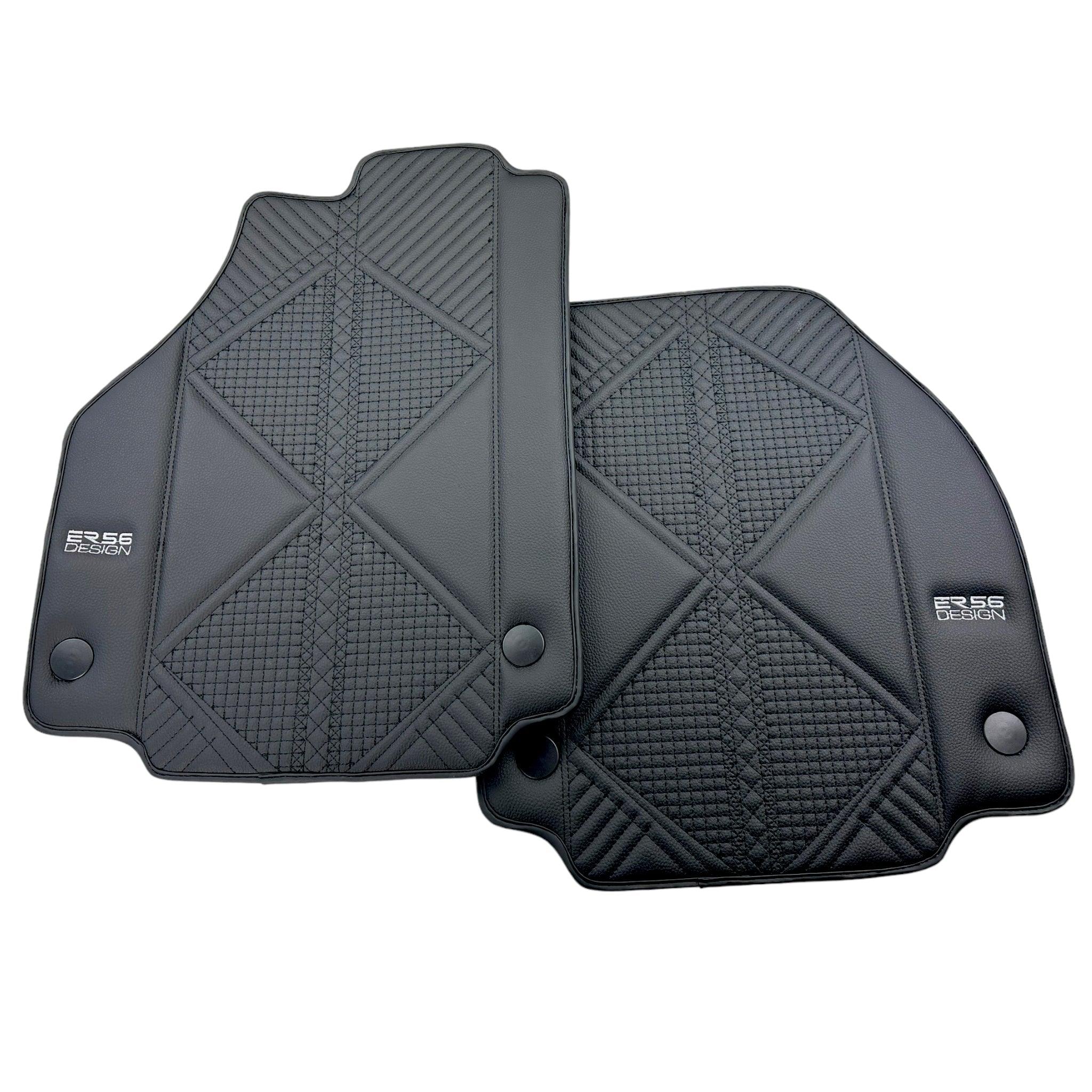 Black Leather Floor Mats For Ferrari 458 Speciale (2012-2015) ER56 Design