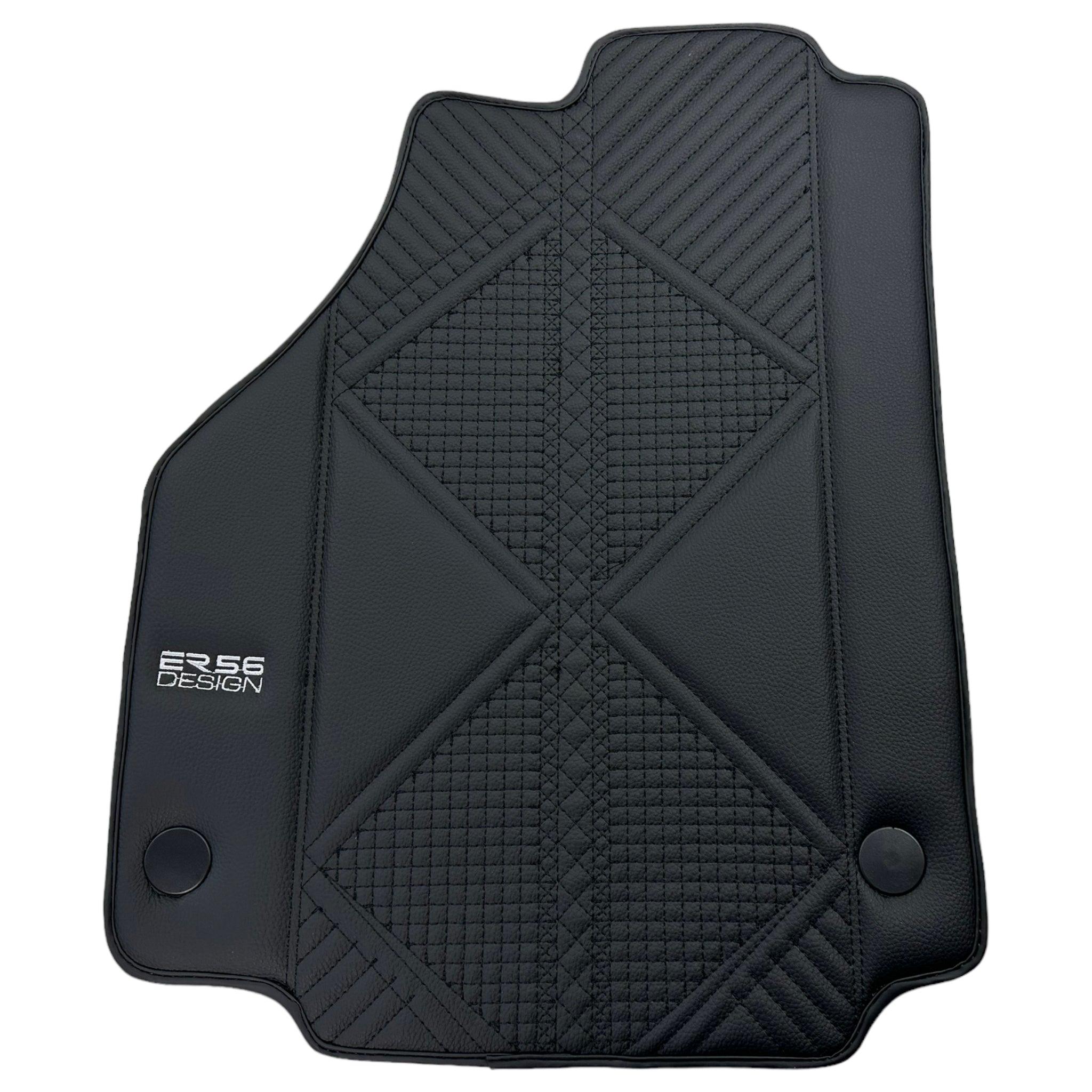 Black Leather Floor Mats For Ferrari 458 Spider (2012-2015) ER56 Design