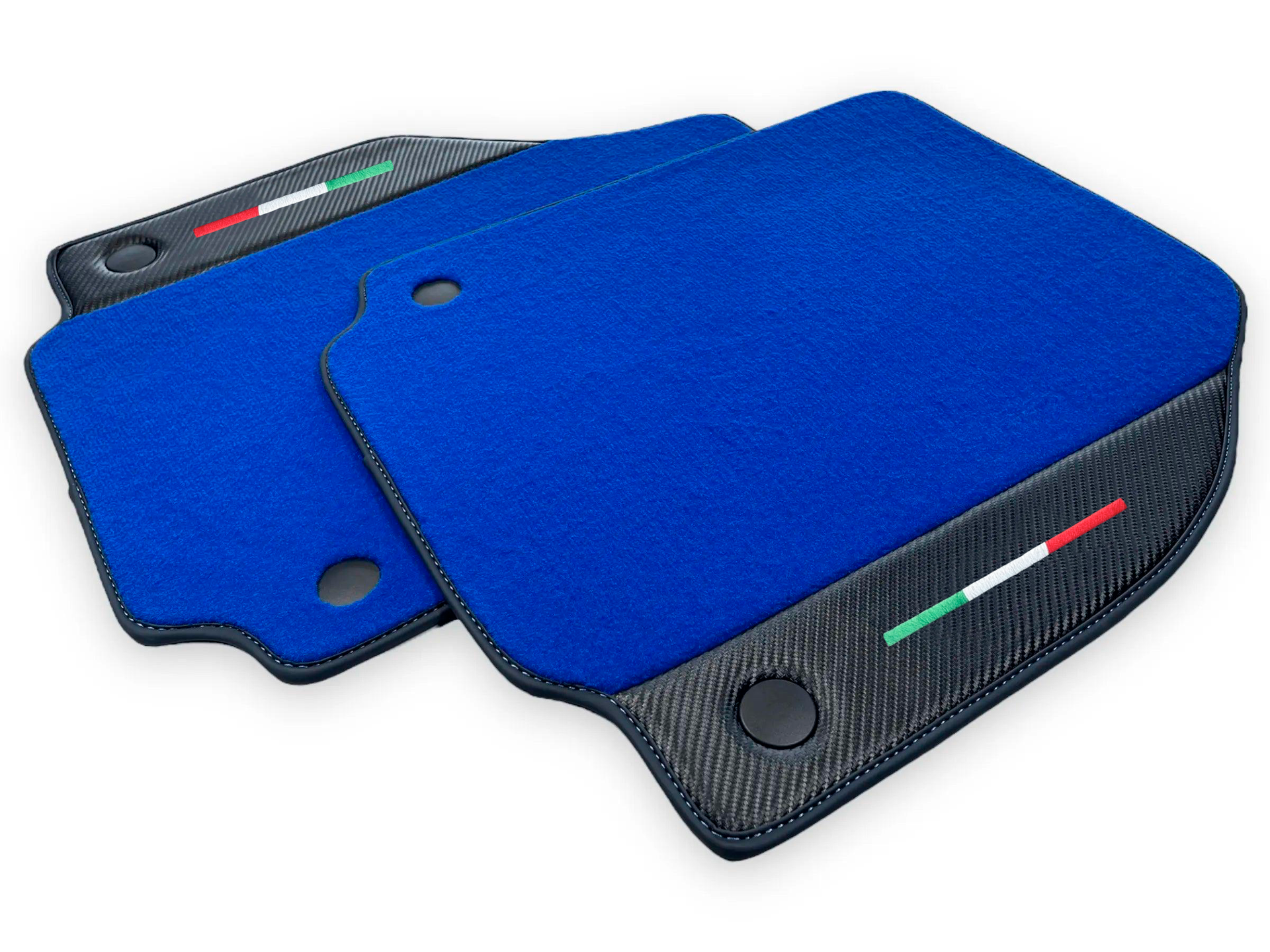 Blue Car Mats For Ferrari 458 Italia 2009-2015 Carbon Fiber Leather