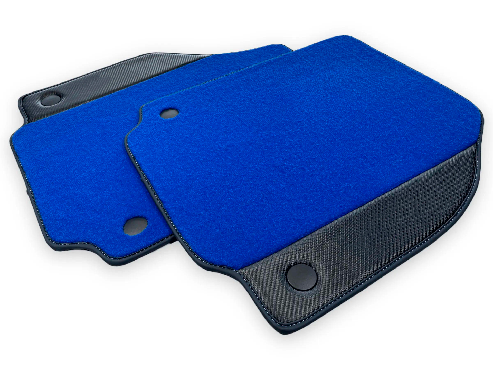 Blue Car Mats For Ferrari 458 Italia 2009-2015 Carbon Fiber Leather