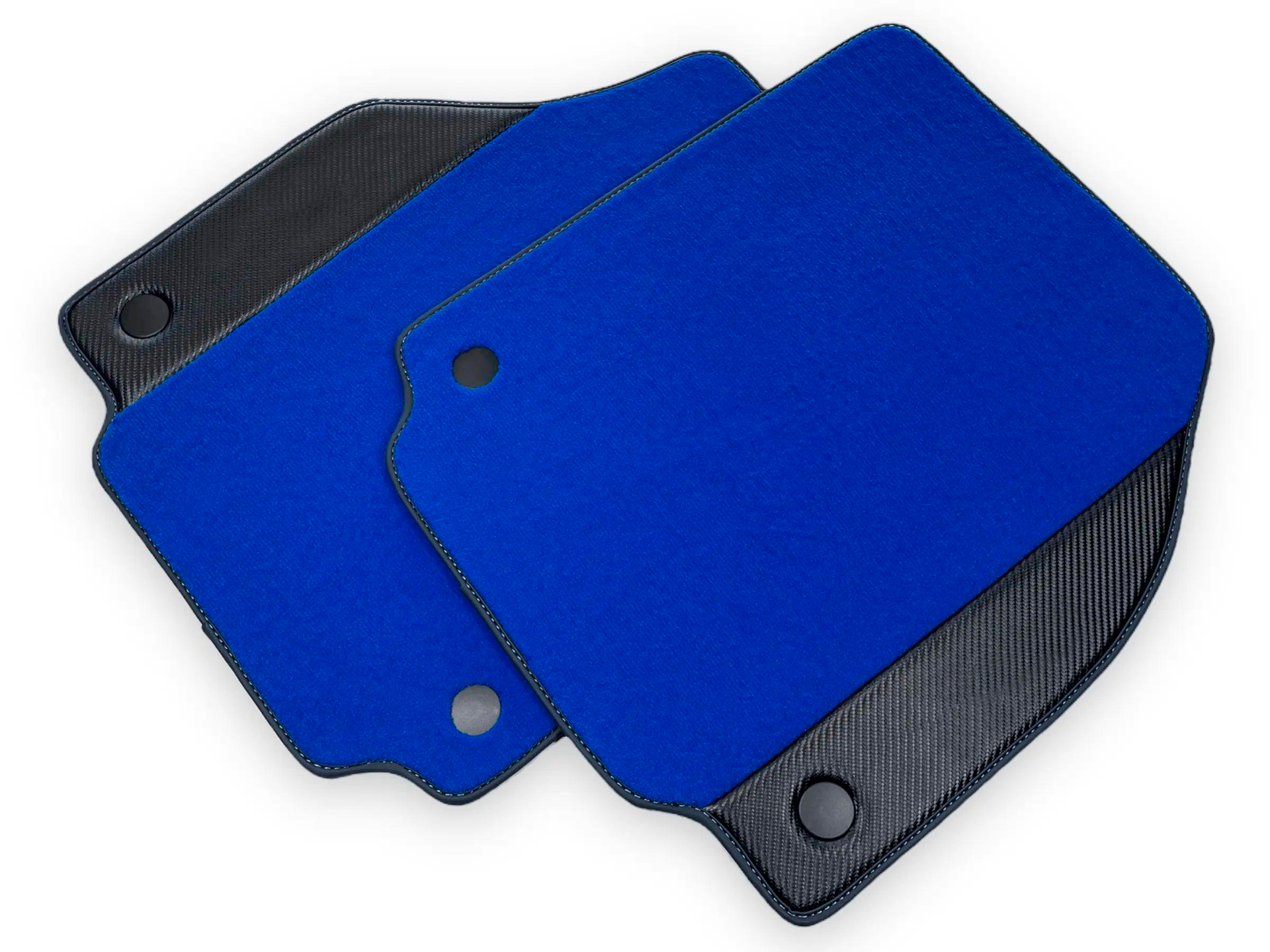 Blue Car Mats For Ferrari 458 Italia 2009-2015 Carbon Fiber Leather