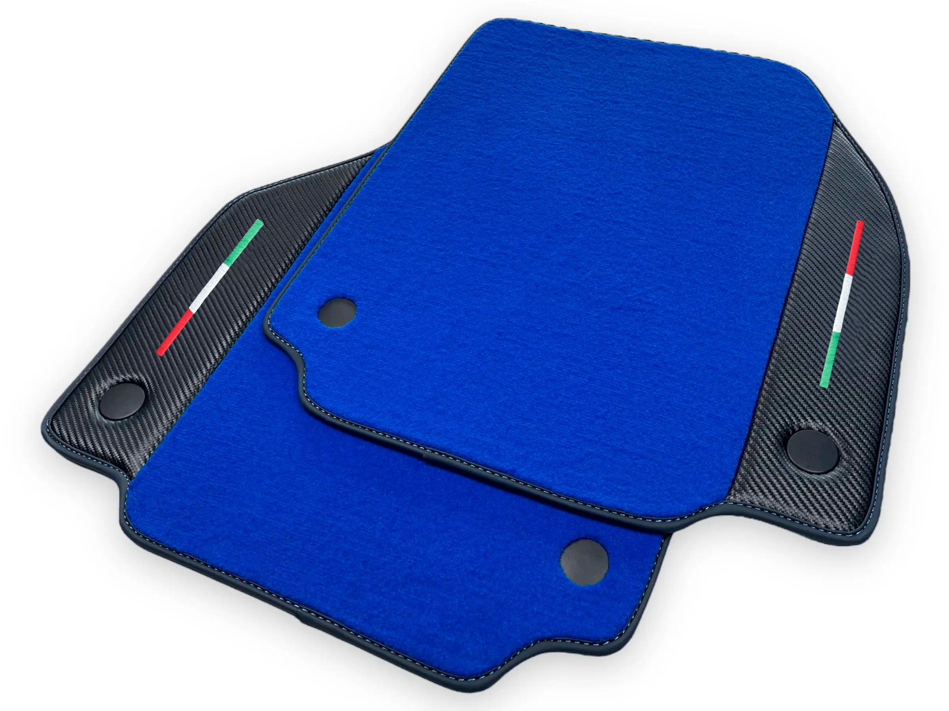 Blue Car Mats For Ferrari 458 Italia 2009-2015 Carbon Fiber Leather