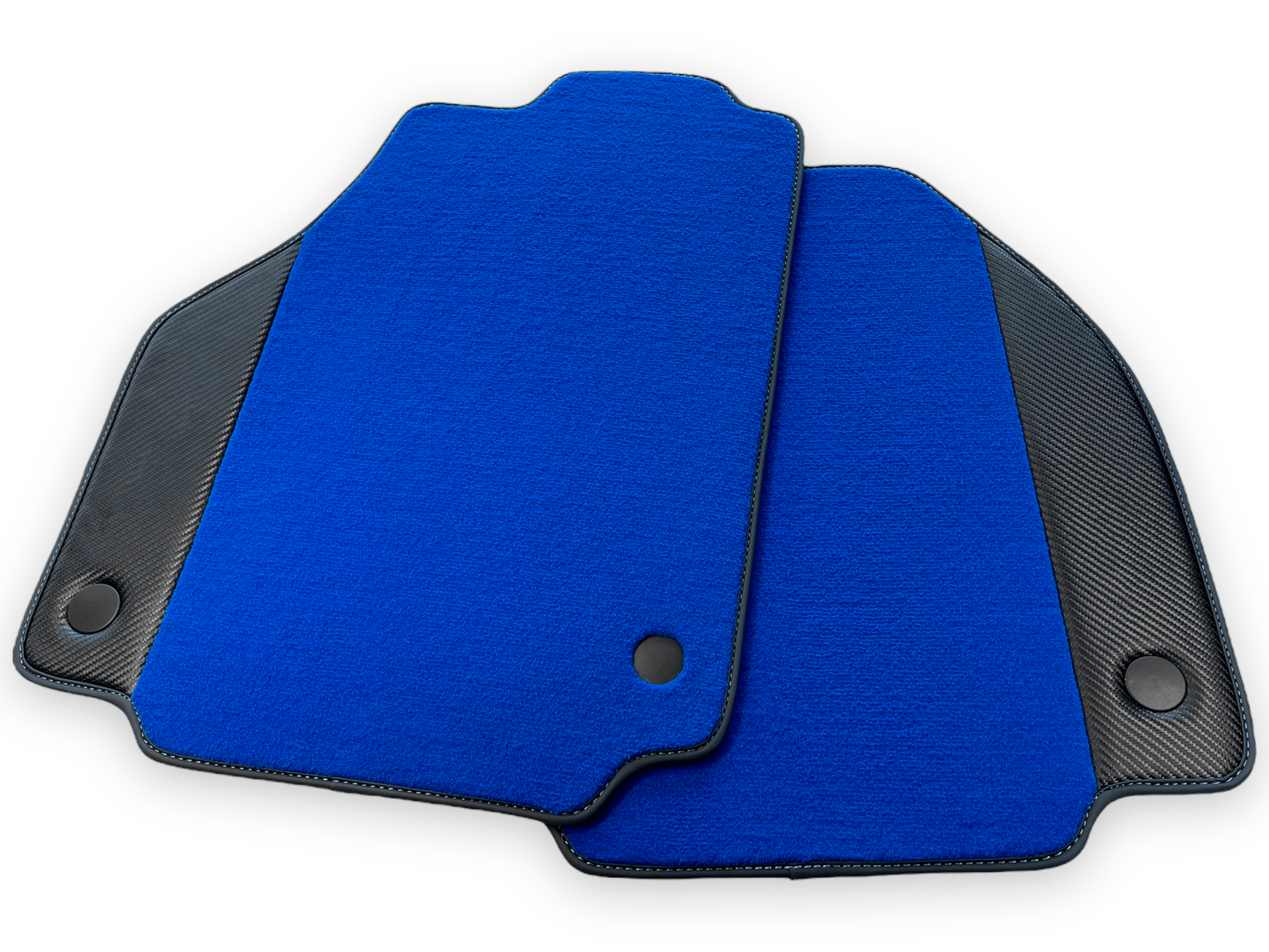 Blue Car Mats For Ferrari 488 Spider 2015-2022 Carbon Leather