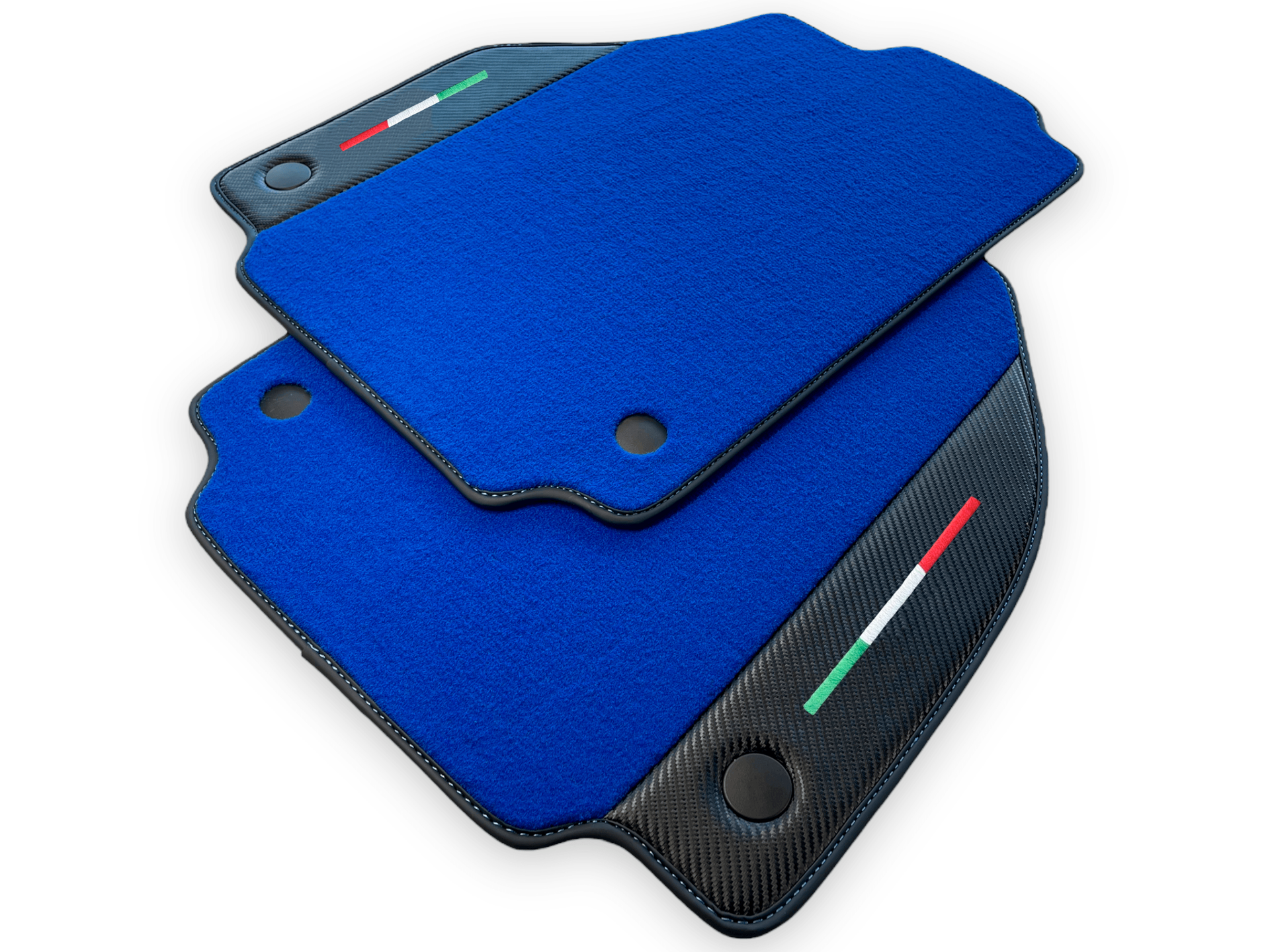 Blue Car Mats For Ferrari 488 Spider 2015-2022 Carbon Leather