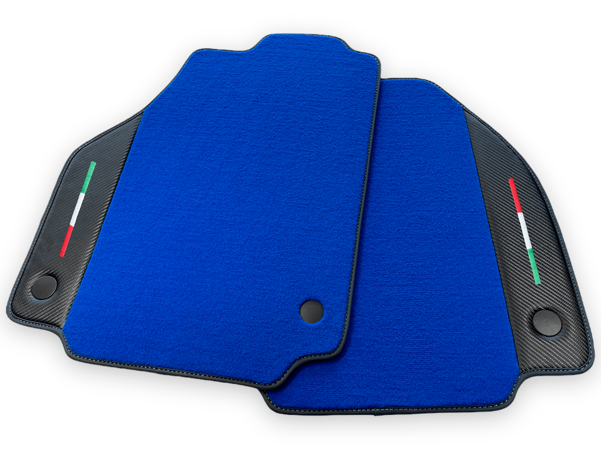 Blue Car Mats For Ferrari 488 Spider 2015-2022 Carbon Leather