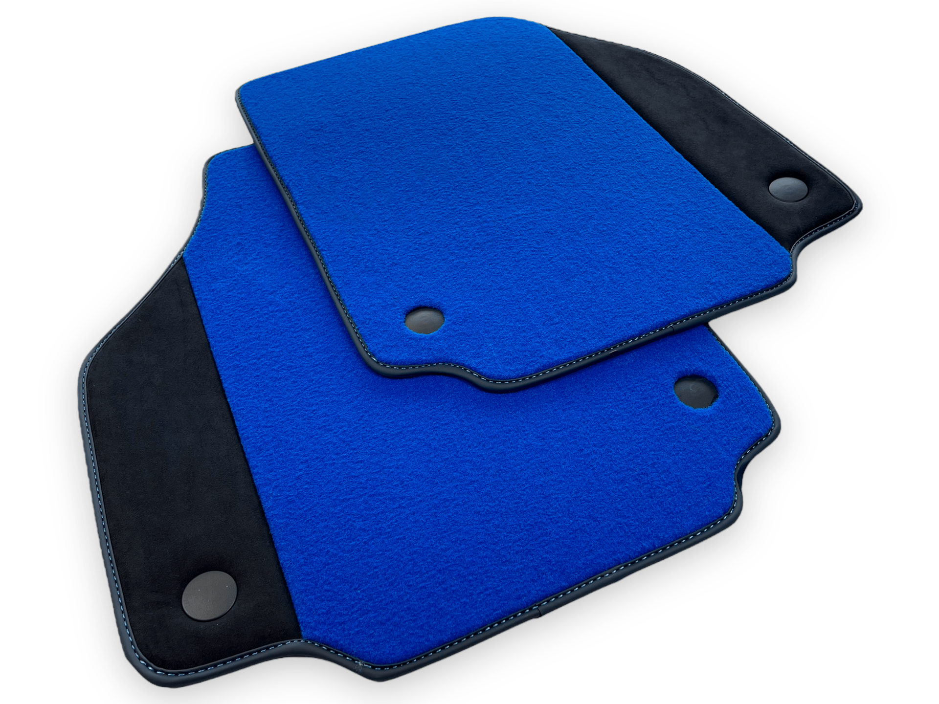 Blue Car Mats For Ferrari 488 Spider 2015-2022 With Alcantara Leather