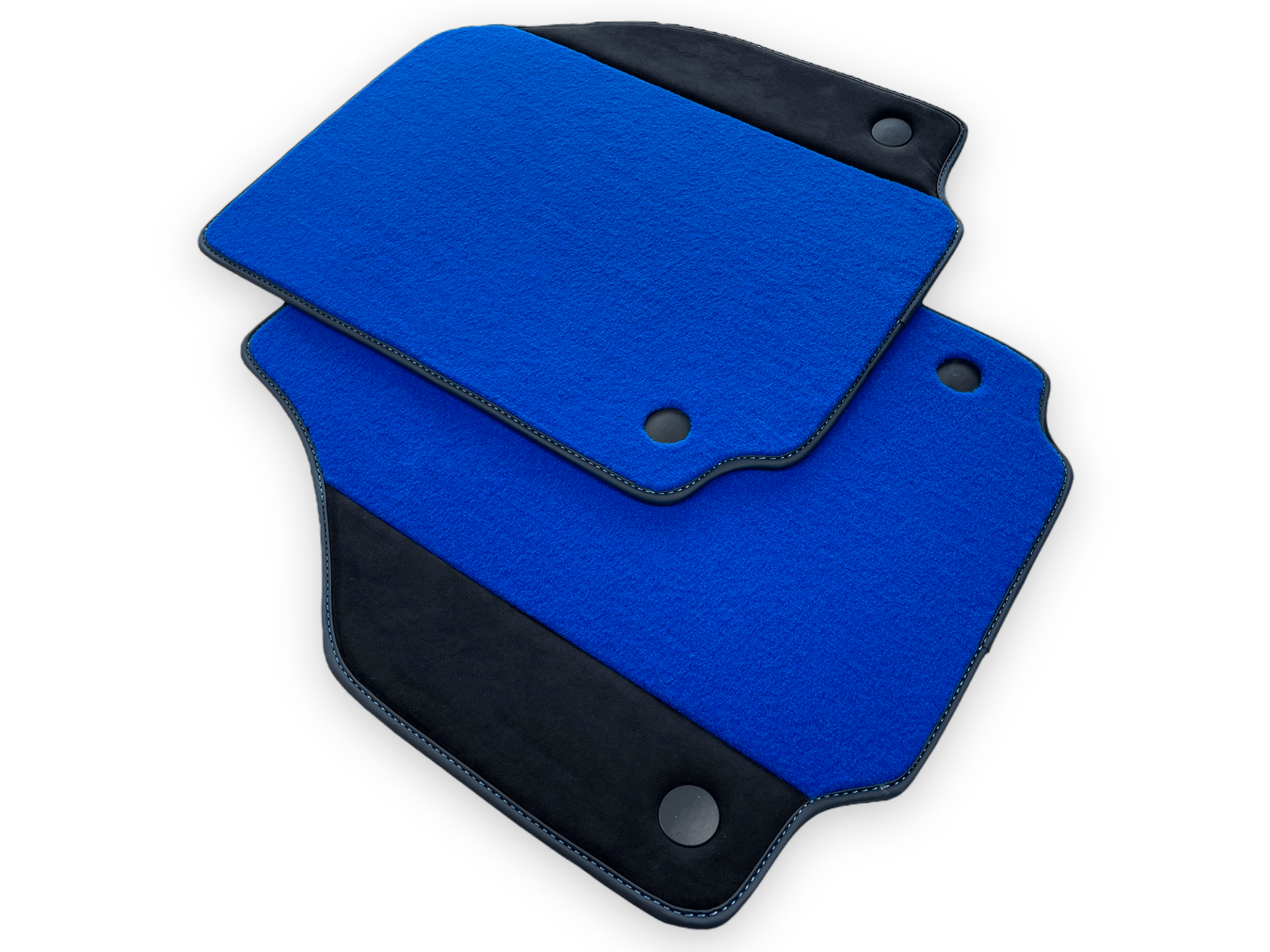 Blue Car Mats For Ferrari 488 Spider 2015-2022 With Alcantara Leather