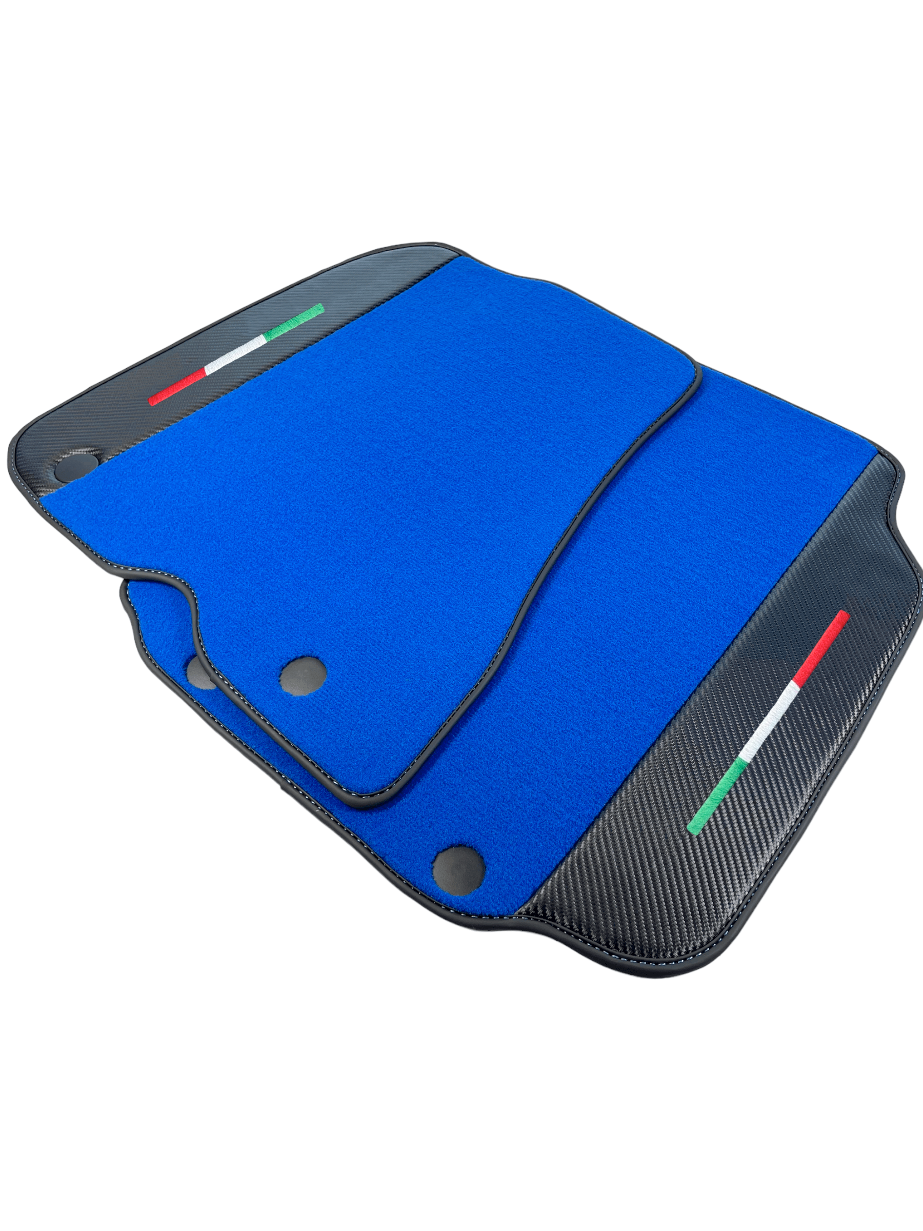 Blue Car Mats For Ferrari 812 Superfast With Carbon Fiber Leather