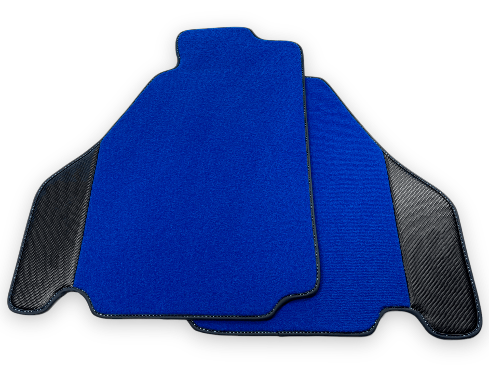 Alfombrillas Azules Para Ferrari F430 2004-2009 Con Piel Fibra De Carbono