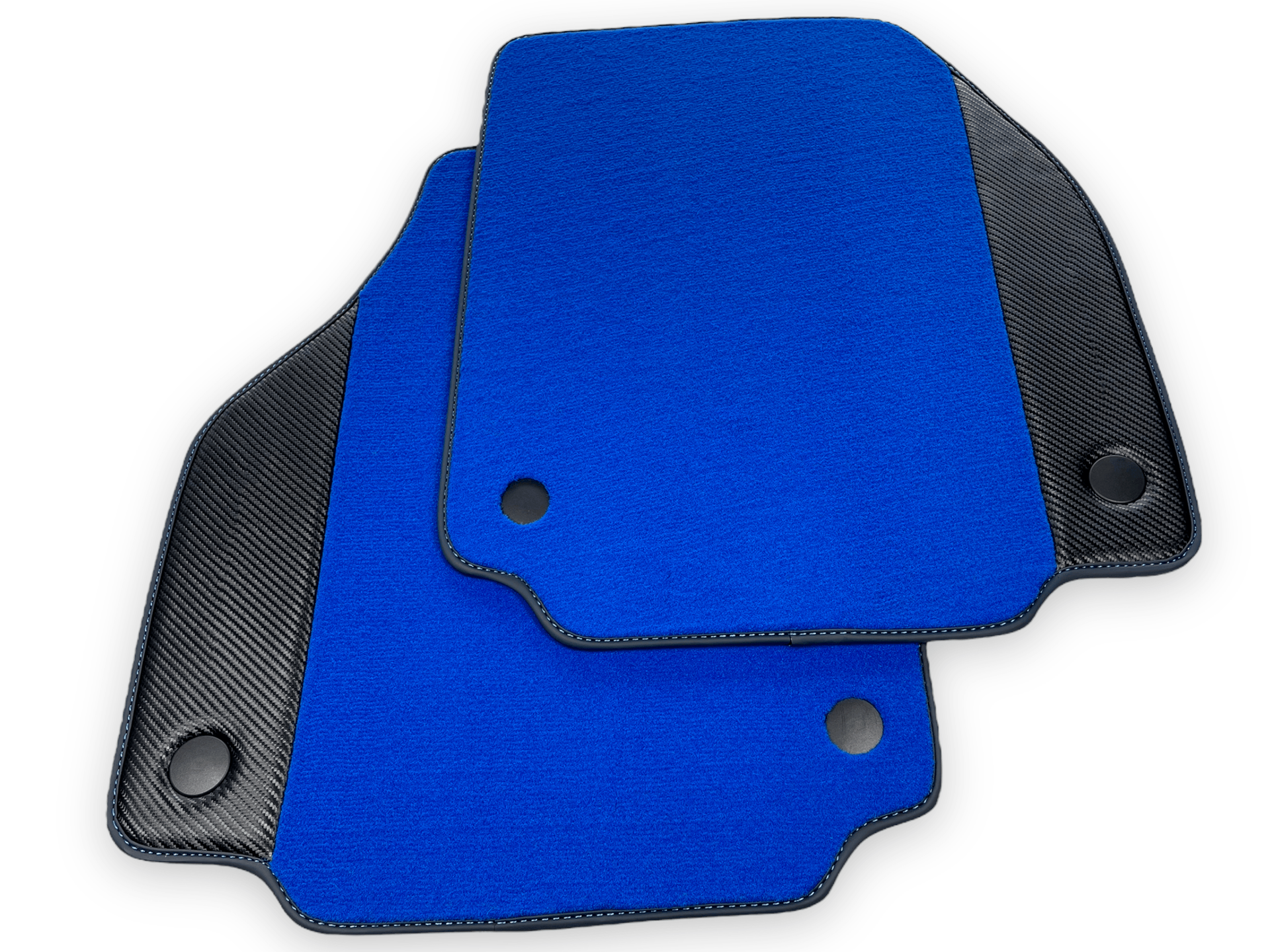 Blue Car Mats For Ferrari F8 Spider 2019-2022 With Carbon Fiber Leather