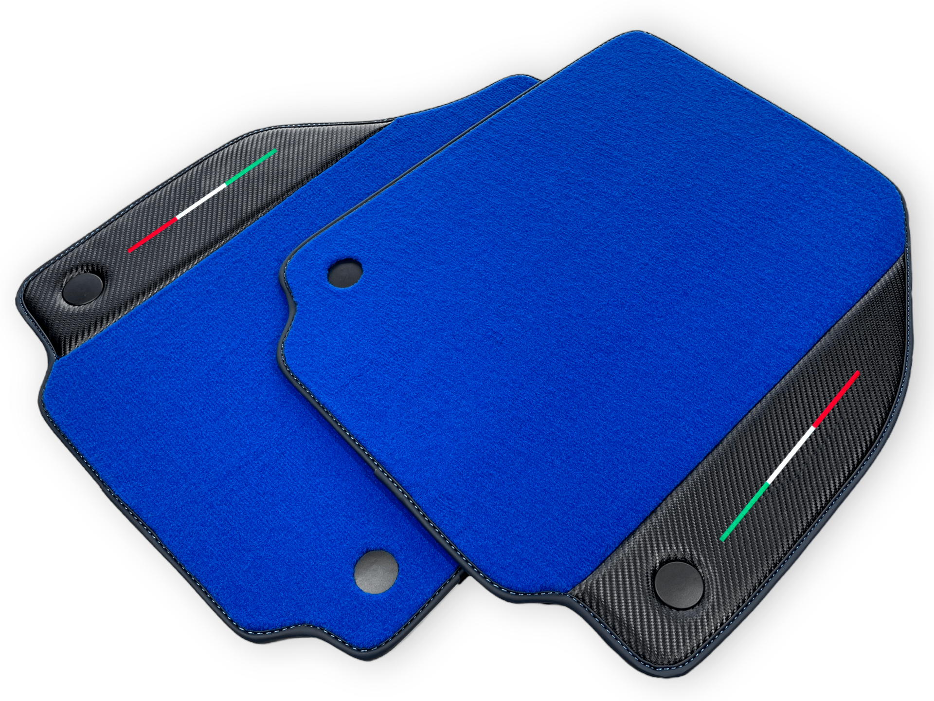 Blue Car Mats For Ferrari F8 Spider 2019-2022 With Carbon Fiber Leather