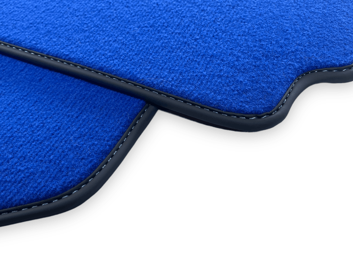 Blue Floor Mats For Ferrari F8 Tributo 2019-2022 With Alcantara Leather - Scuderia