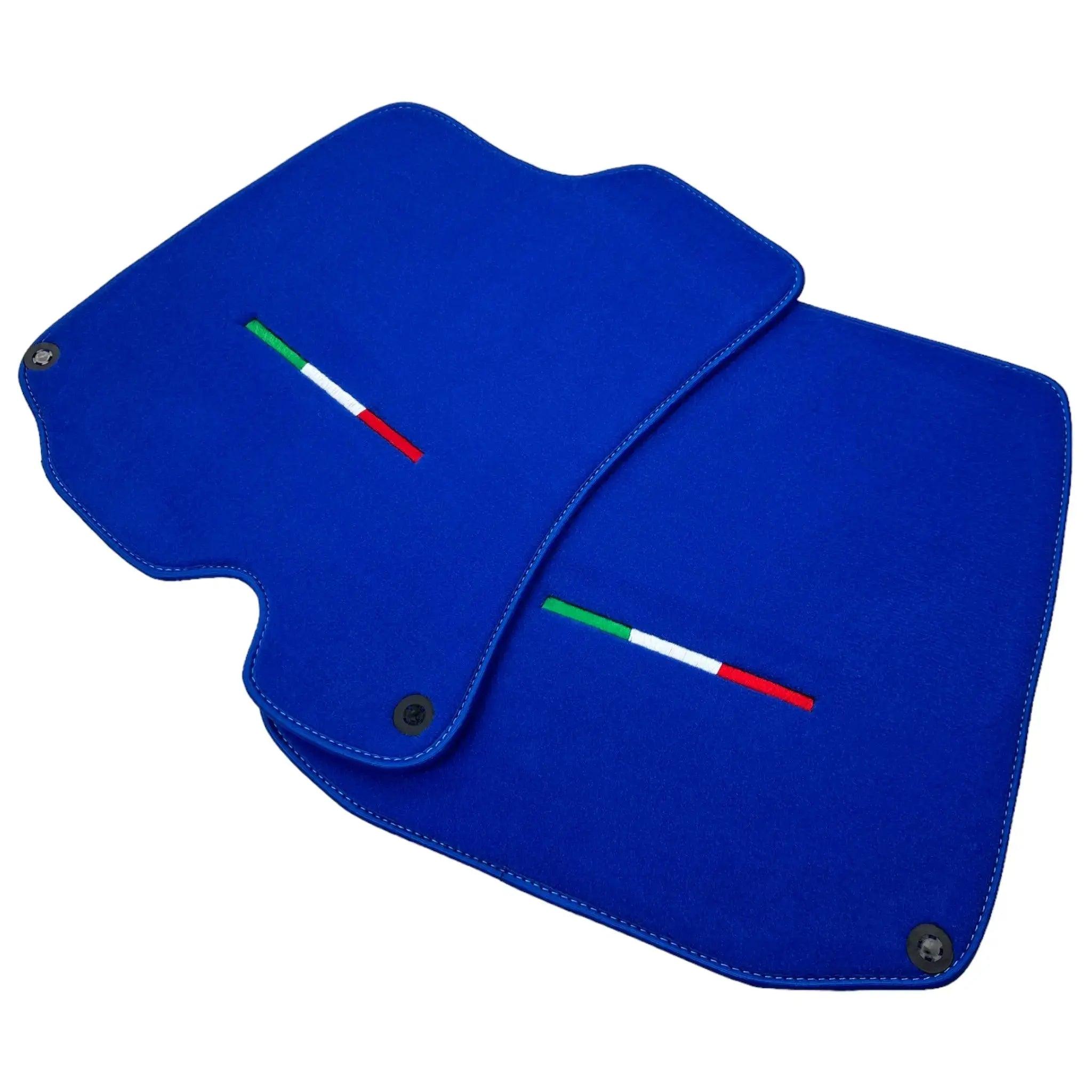 Blue Floor Mats For Ferrari Roma (2021-2024) Italian Edition - Scuderia