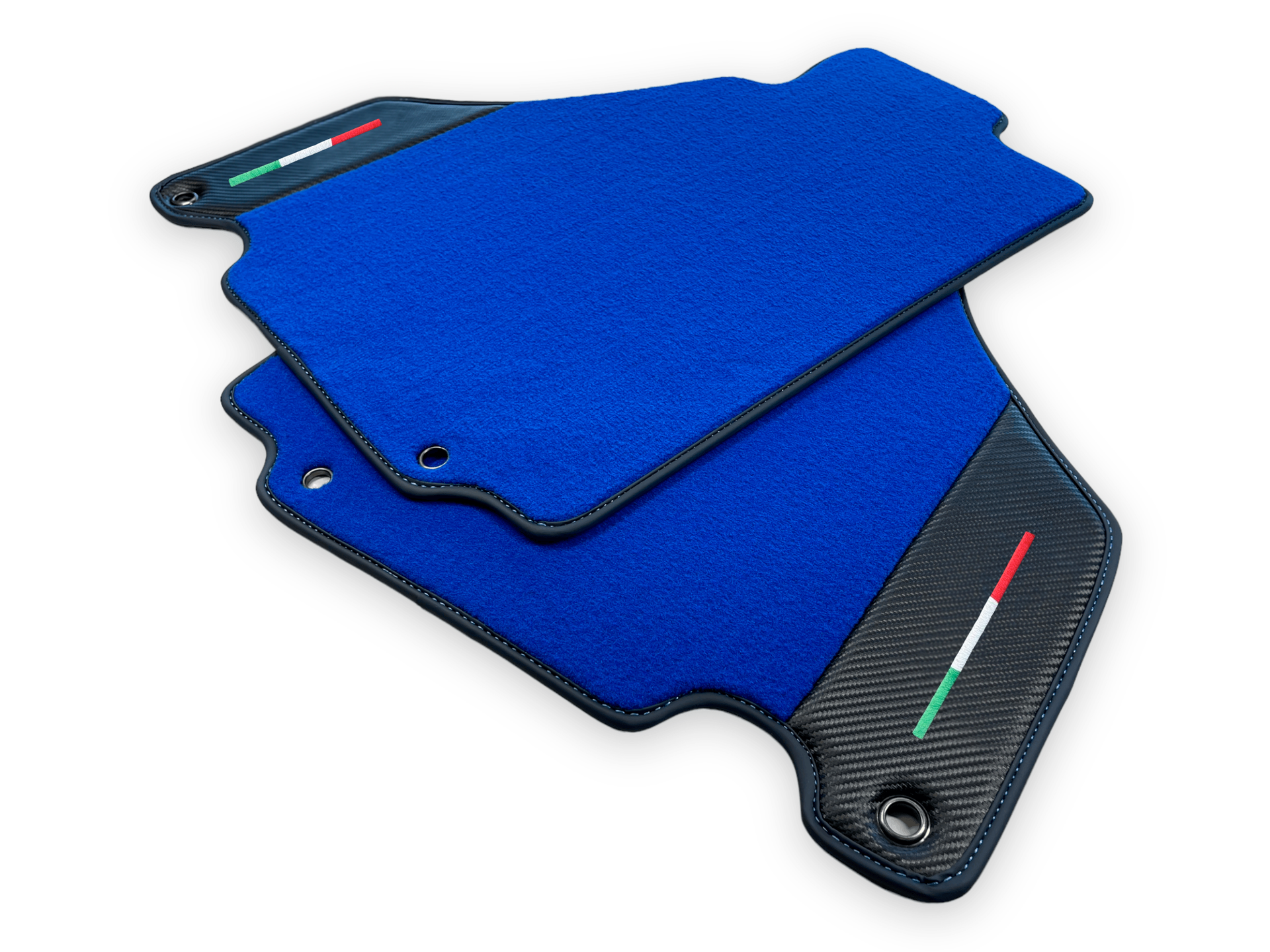 Blue Car Mats For Ferrari 360 Modena 1999-2005 With Carbon Fiber Leather