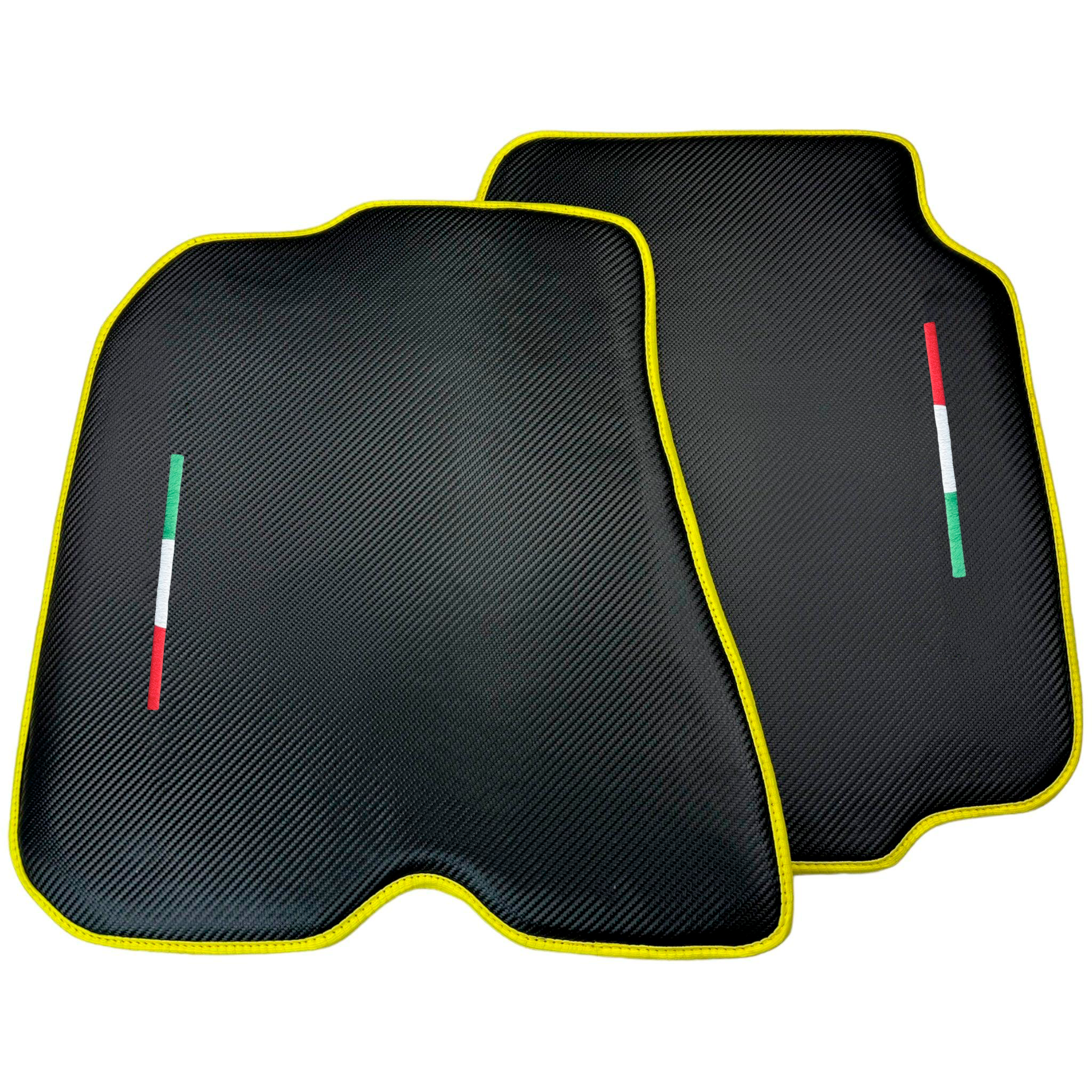 Carbon Fiber Car Mats for Ferrari 812 Superfast | Yellow Trim