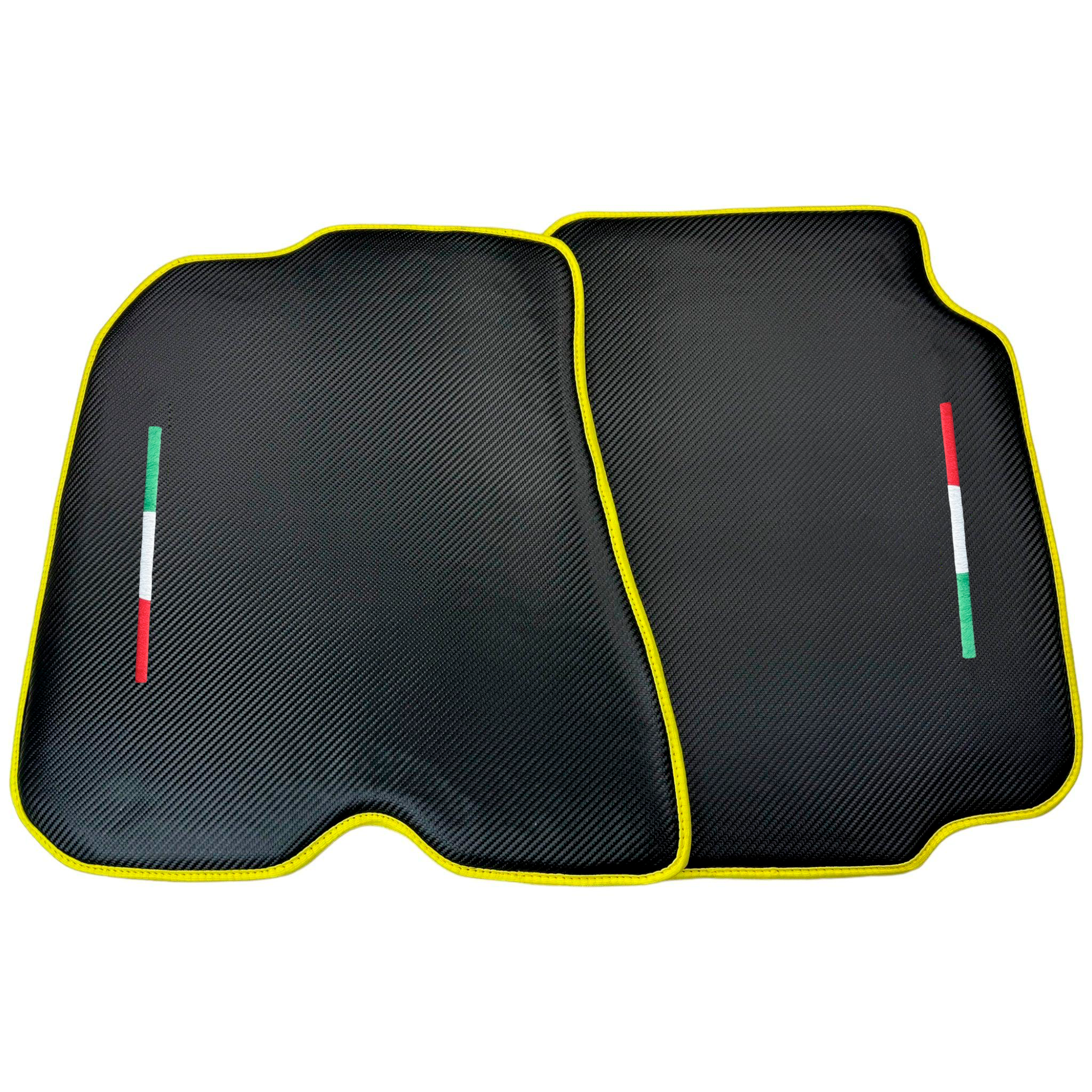 Carbon Fiber Car Mats for Ferrari 812 Superfast | Yellow Trim