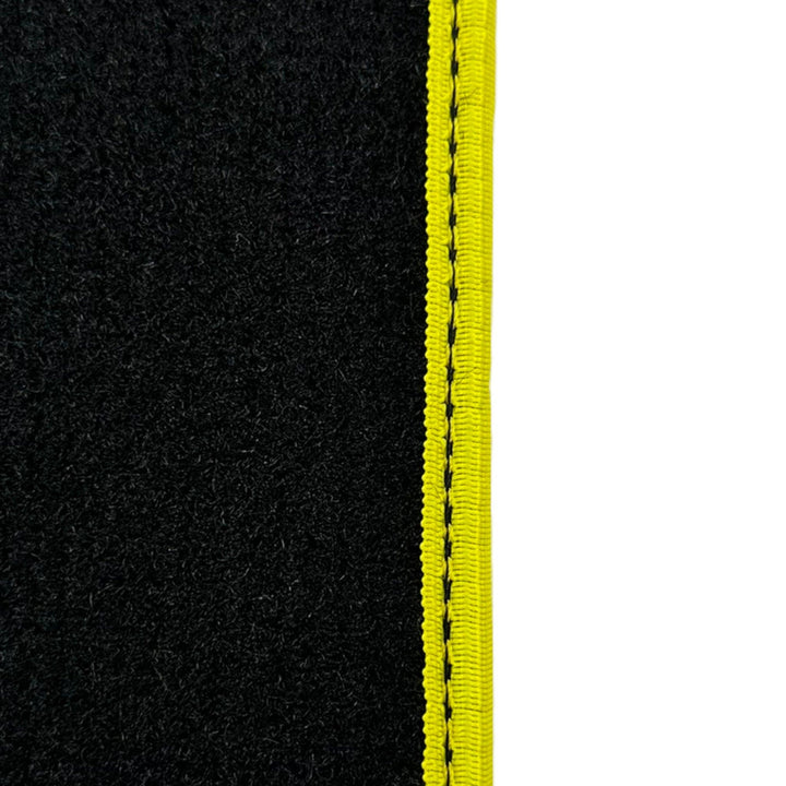 Carbon Fiber Leather Floor Mats For Ferrari California T Convertible (2008-2014) with Yellow Trim