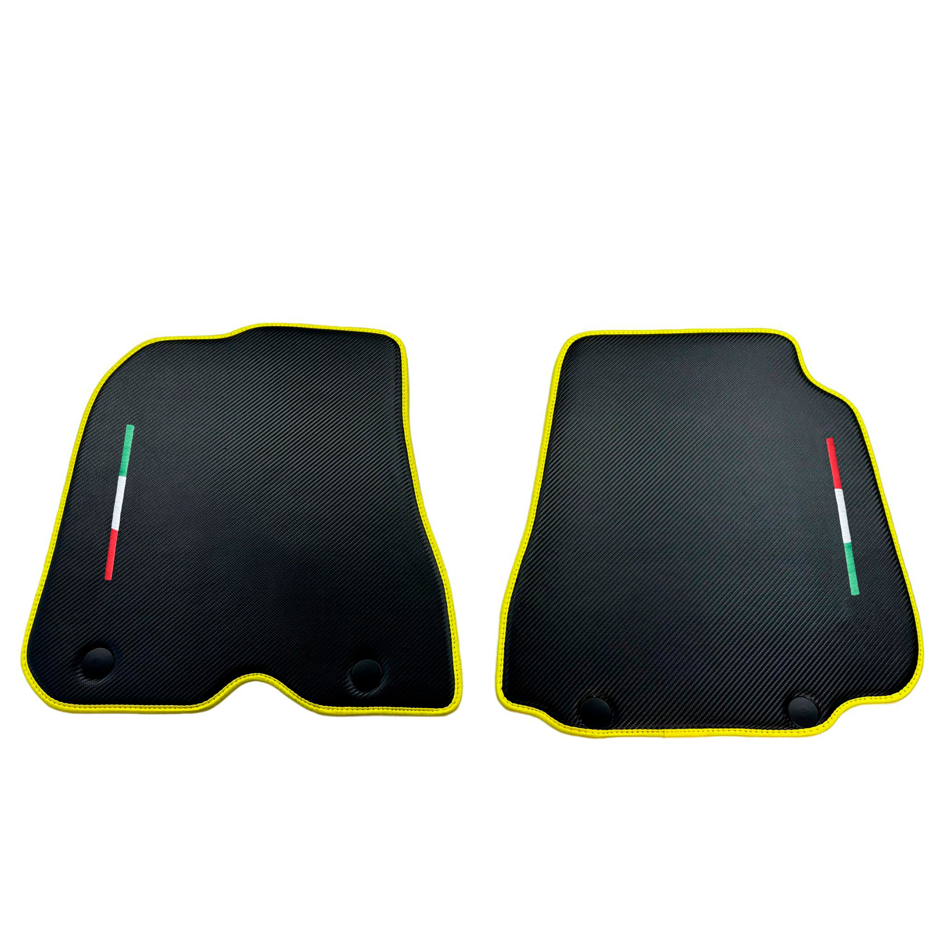 Carbon Car Mats For Ferrari 812 Superfast (2018-2023) with Yellow Trim