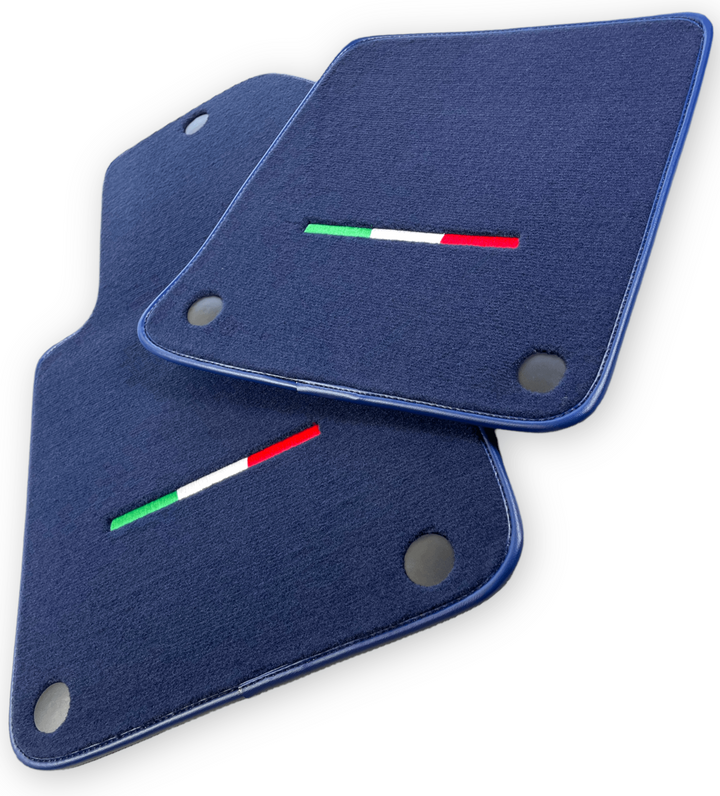 Dark Blue Floor Mats For Ferrari 599 Coupe 2006-2012 Italian Edition - Scuderia